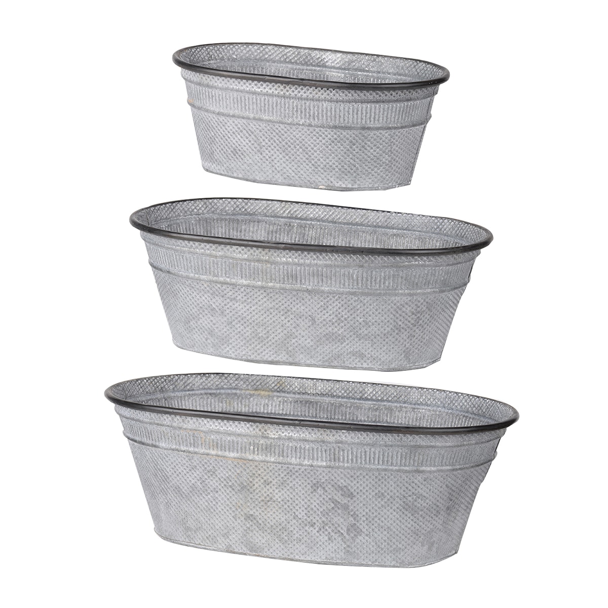 A&B Home D42203 Rectangle 18.1-Inches W Medium Gray Metal Contemporary/Modern Indoor/Outdoor Planter with Drainage Holes