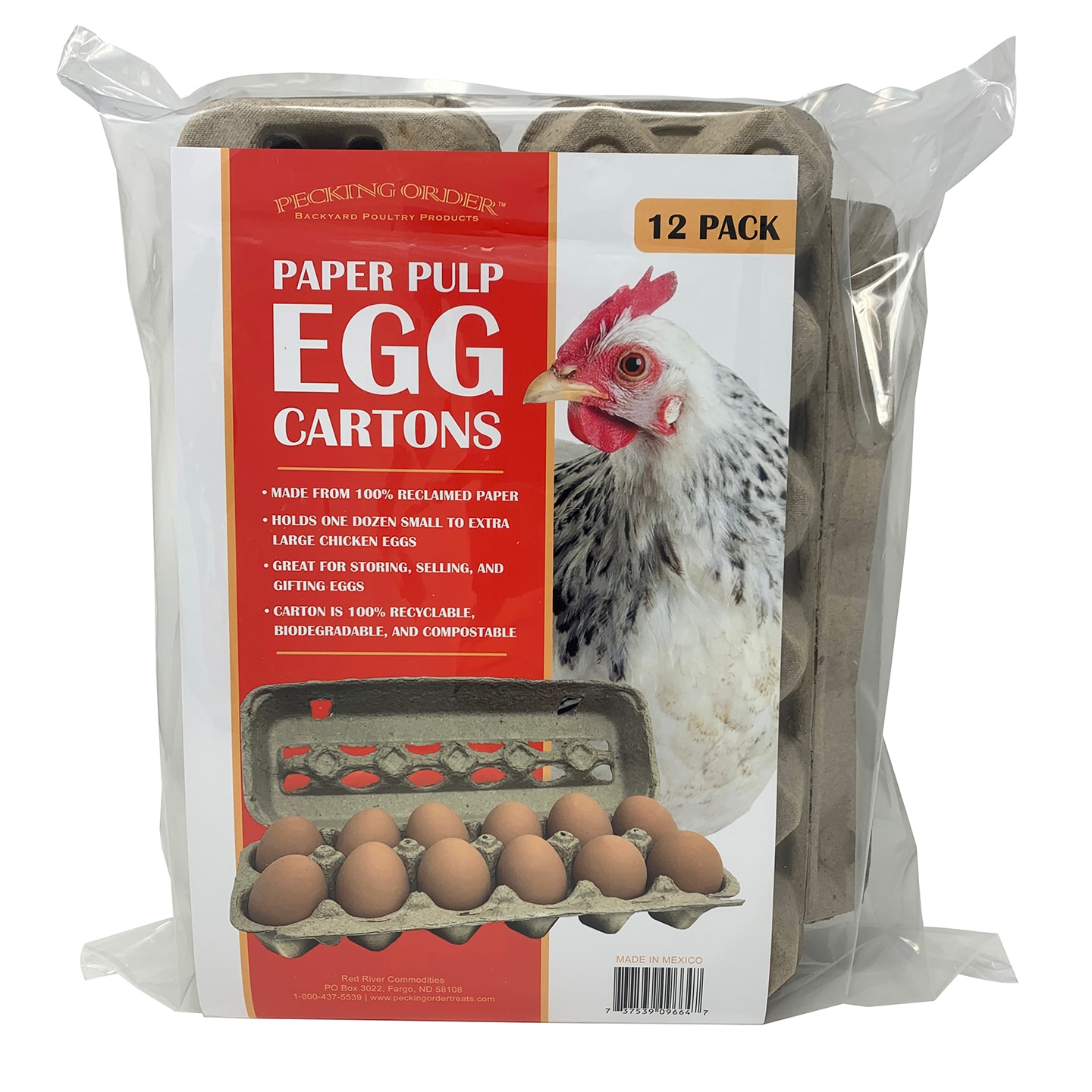 Pecking Order Paper Pulp Egg Cartons - 12 Pack