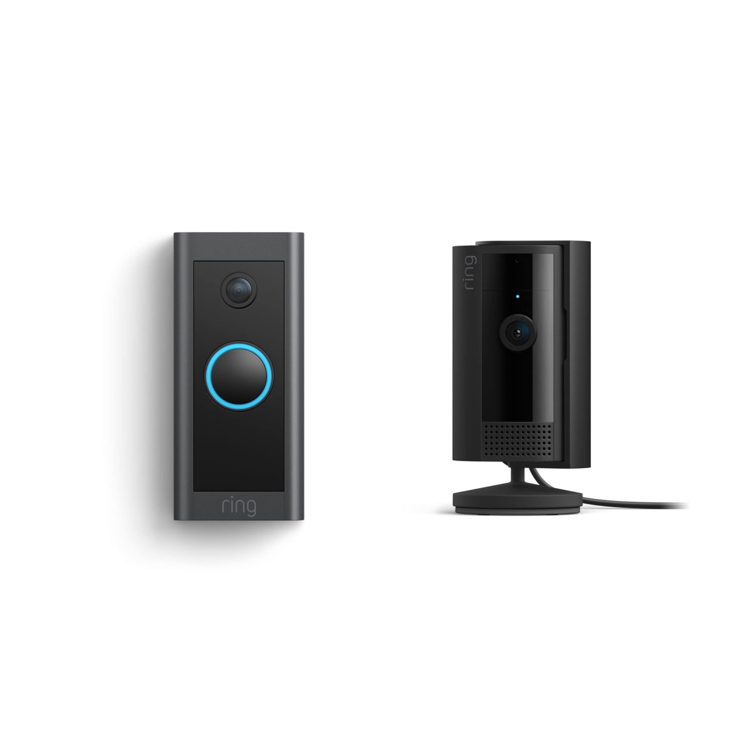 Ring Video Doorbell Wired + Indoor Cam 2nd Gen Black Bundle
