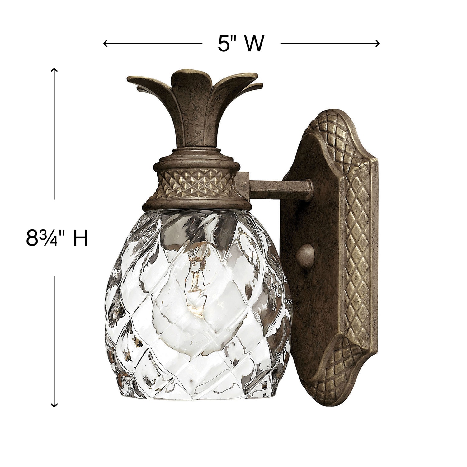 Pearl Bronze Clear Optic Glass Outdoor Wall Sconce