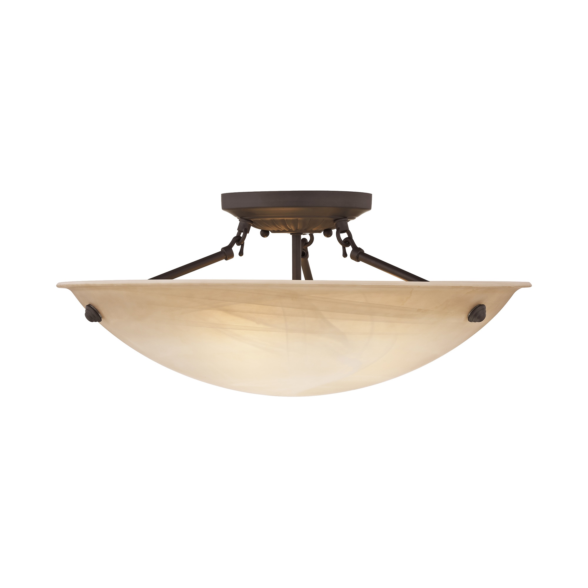 Livex Lighting 5626-07 Oasis 1 -Light 20-in Bronze Semi Flush Mount Light