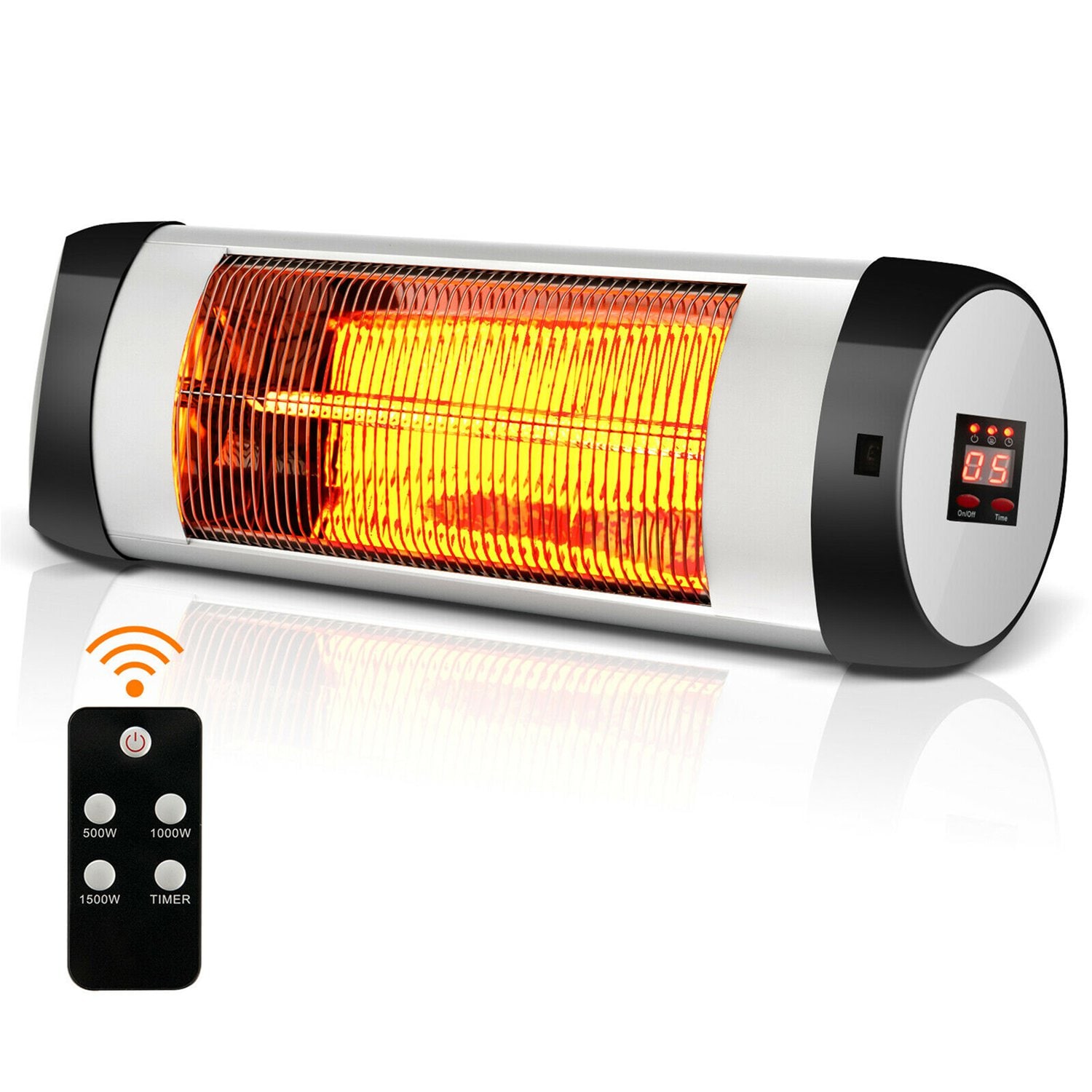 Costway CSHY001428 Wall-Mounted Electric Heater Patio Infrared Heater With Remote Control