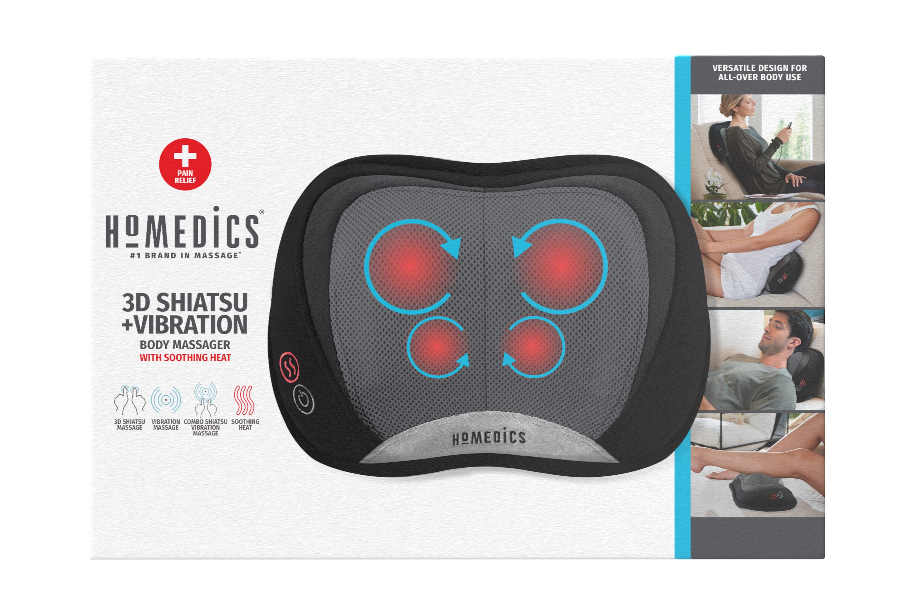 HOMEDICS Kneading and Vibration Cushion with Heat Plug-in Shiatsu Massager  in the Stretching & Recovery department at