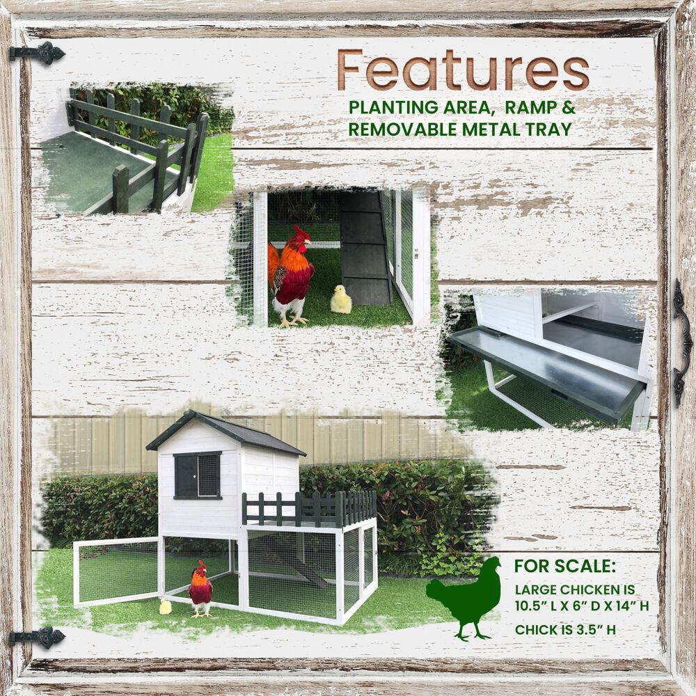 Hanover HANCC0102-WHT Chicken-Coops-Rabbit-Hutches - View #2