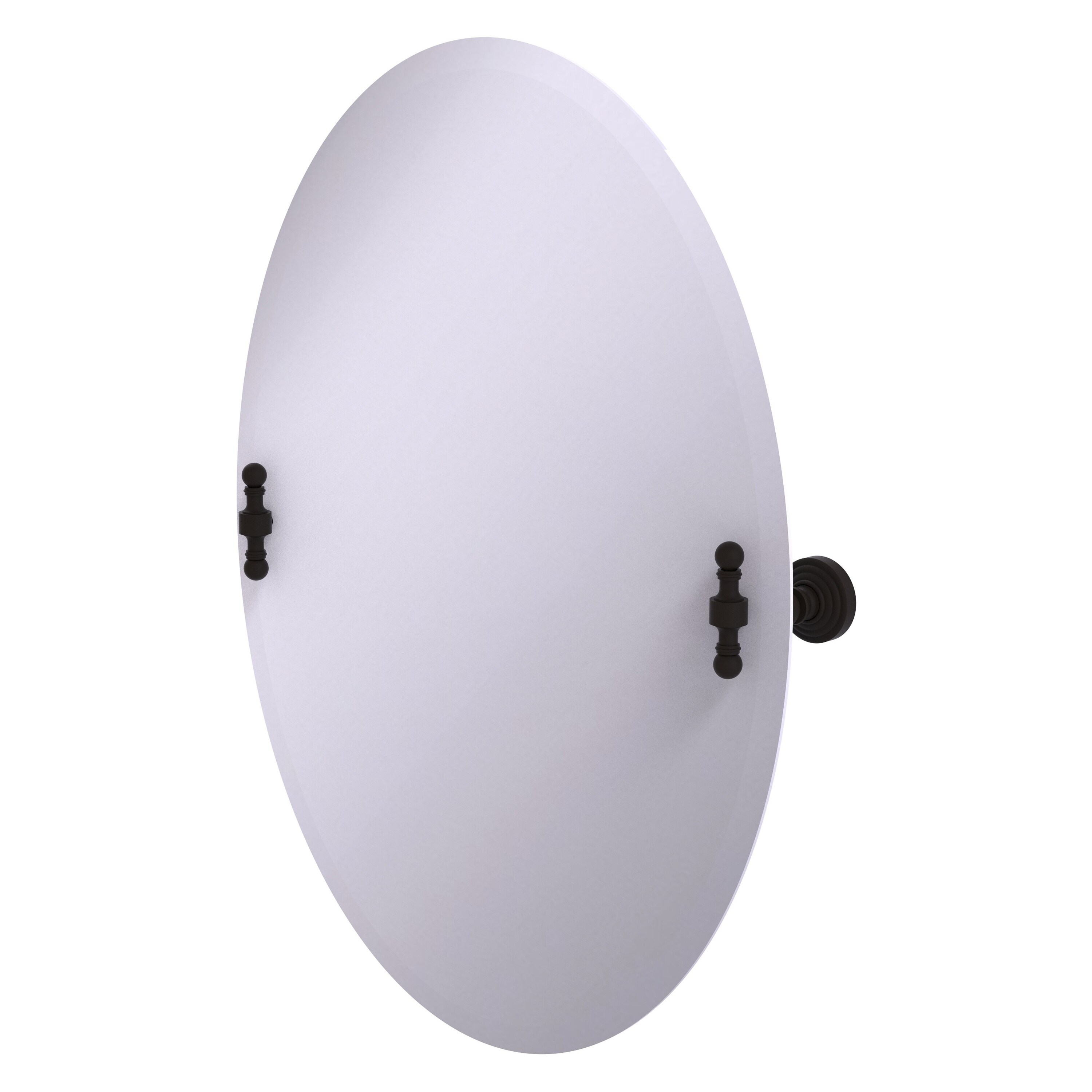 Allied Brass RW-91-ORB Retro Wave 21-Inches x 28-Inches Beveled Frameless Oval Tilting Bathroom Vanity Mirror ( Oil-rubbed Bronze )
