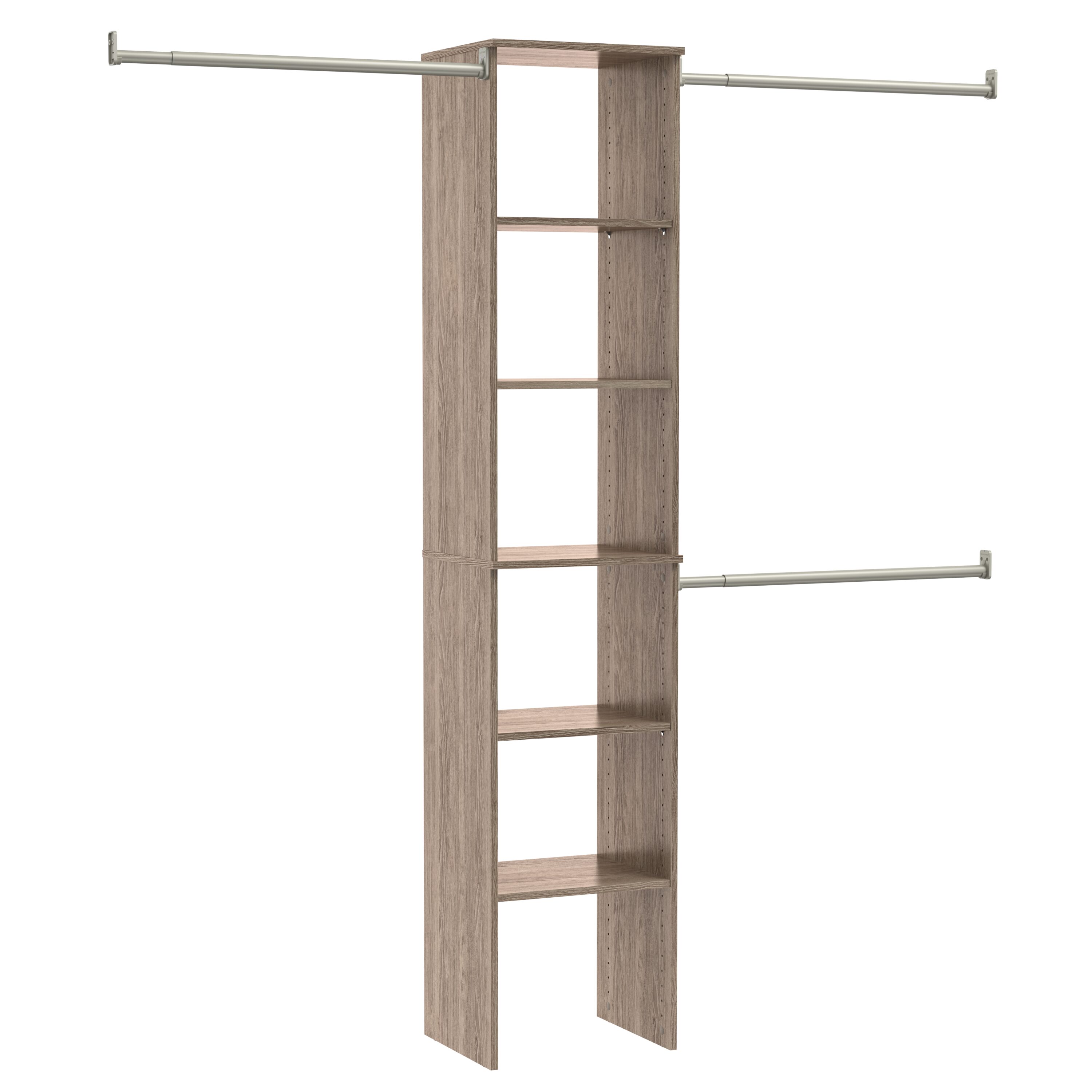 ClosetMaid BrightWood 4-ft to 9-ft W x 6.85-ft H Latte Solid Shelving Wood Closet System