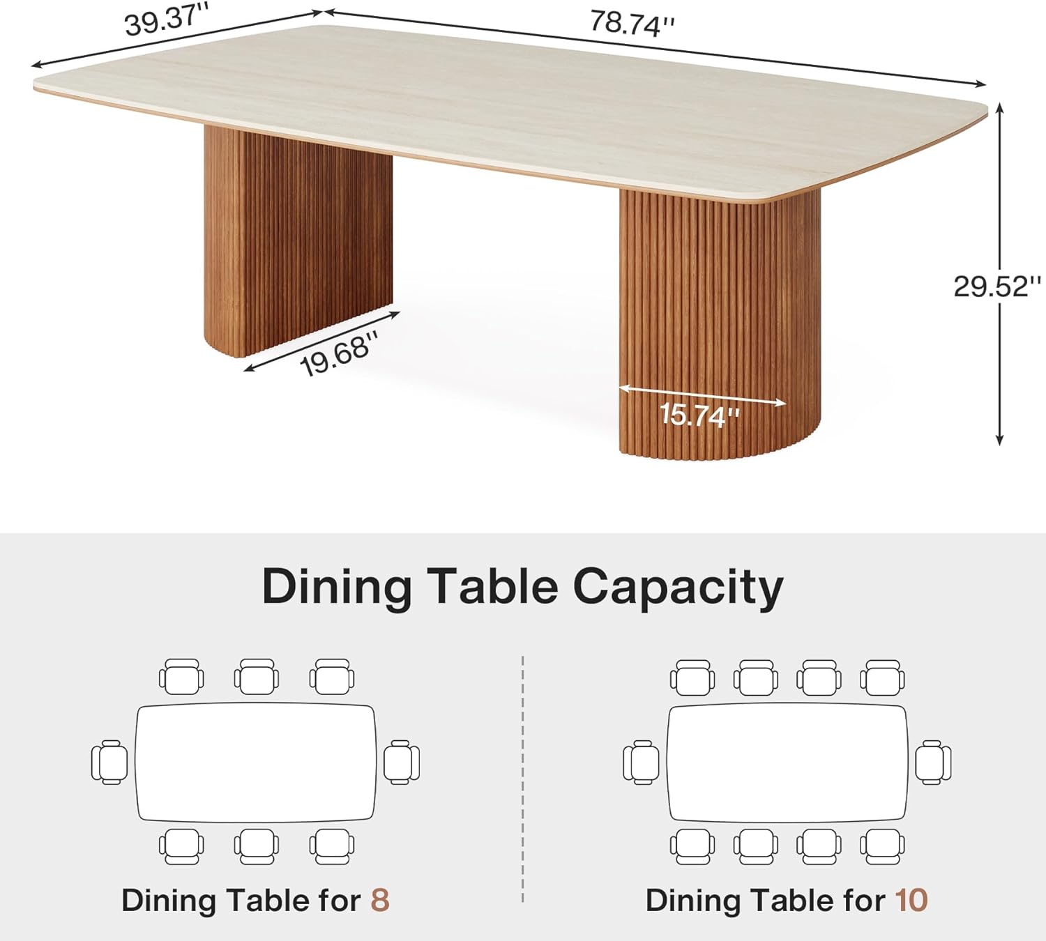 Tribesigns LWFD-HL0150 Dining-Tables - View #7