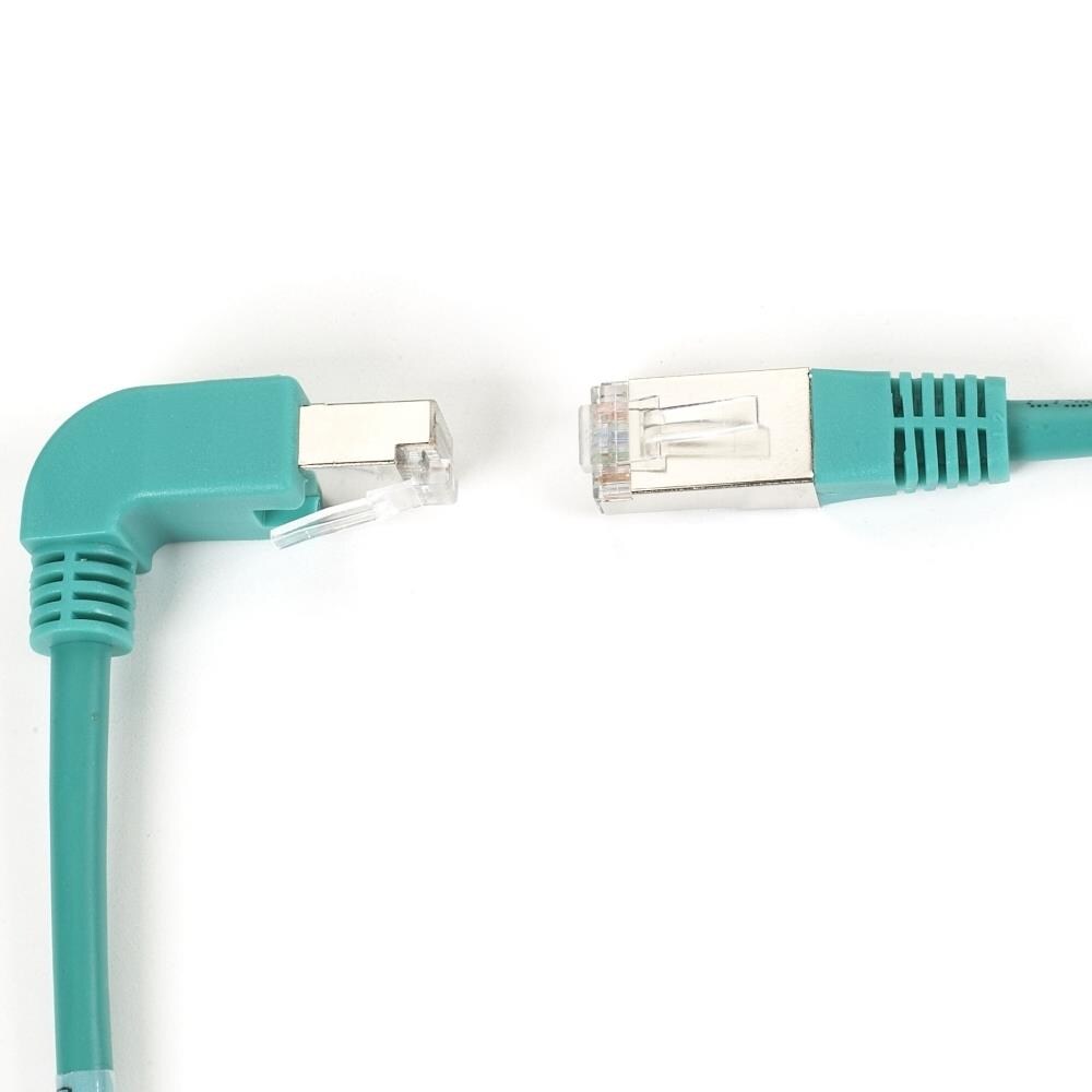 Black Box 1FT CAT5E Molded Angled Shielded Patch Cable 