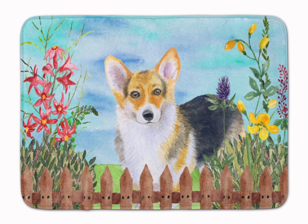 Caroline's Treasures CK1204RUG Springtime Dog 27-in x 19-in Multiple Colors/Finishes Microfiber Memory Foam Bath Mat