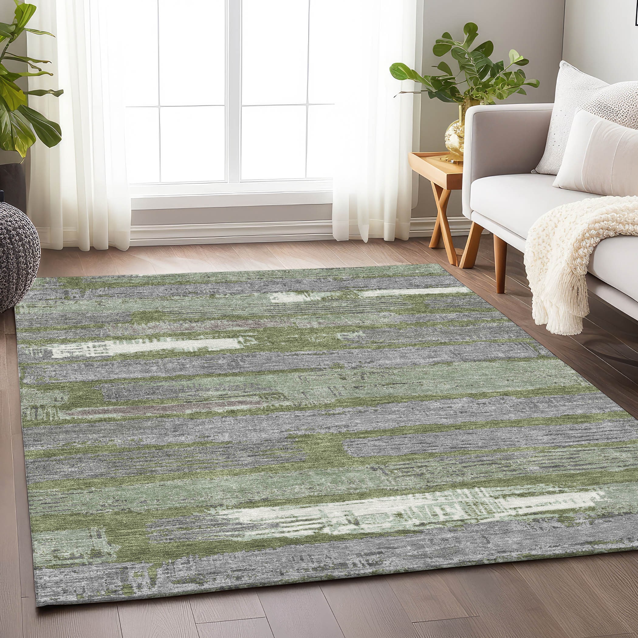 Addison Rugs ACN1665OL10X14 Chantille ACN1665OL 10 x 14 (ft) Loomed Polyester Olive Rectangular Indoor/Outdoor Machine washable Area rug