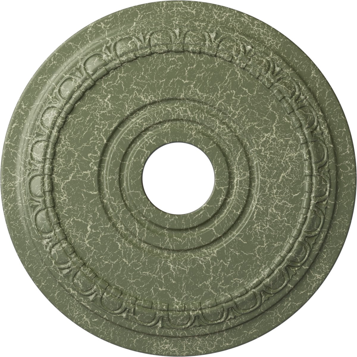 Ekena Millwork CM17MUAGC Munich 17.5-in W x 17.5-in L Painted Athenian Green Crackle Polyurethane Whole Ceiling Medallion