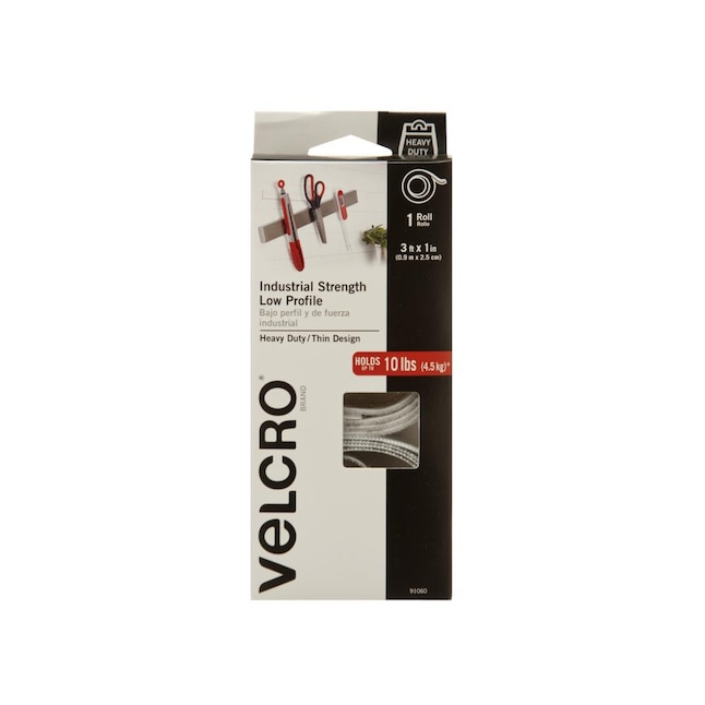 VELCRO Brand Industrial Strength Low Profile 3ft x 1in White Hook and Loop  Fastener Roll - Water-Resistant, Strong Adhesive Tape for Smooth Surfaces  in the Specialty Fasteners & Fastener Kits department at