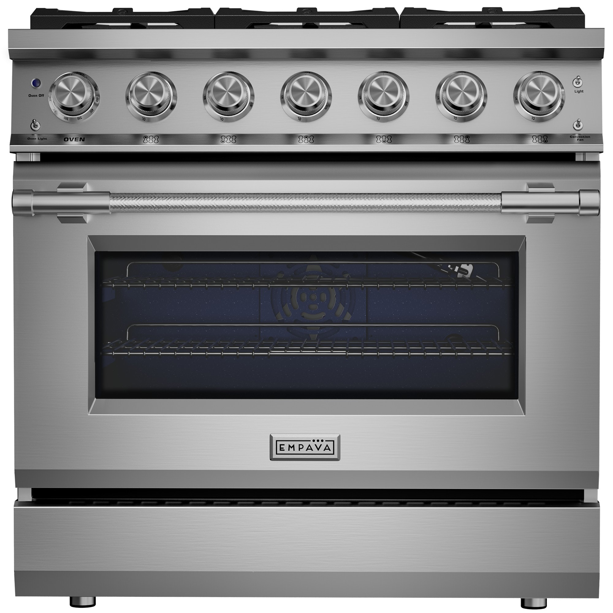 Empava EL-36GRX52 36-in 6 burners 5.2-cu ft Convection Oven Slide-In Natural Gas Range ( Stainless steel )