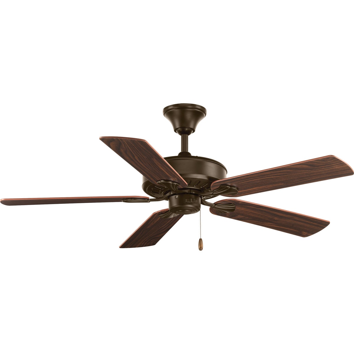 Progress Lighting P2503-20 Air Pro 52-in Downrod or Flush Mount Antique Bronze with Classic Walnut/Medium Cherry Blades Ceiling Fan Light kit compatible ( 5 -Blade )