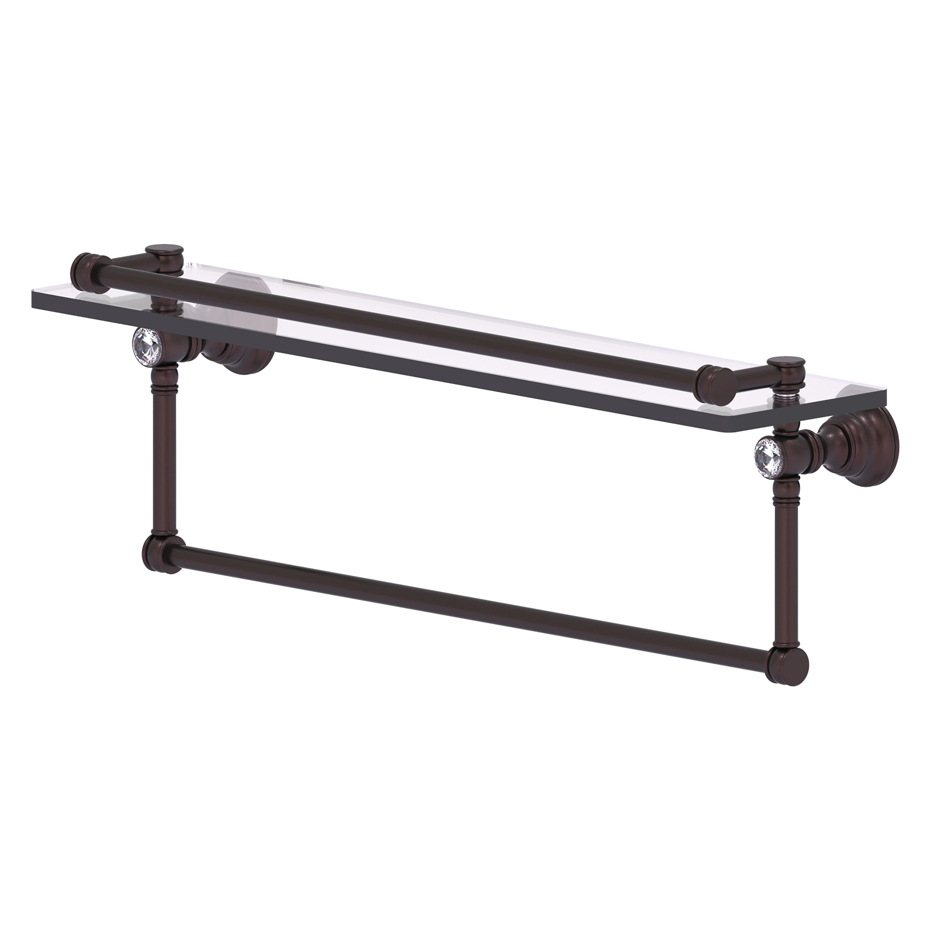 Allied Brass CC-1-22-TB-GAL-ABZ Carolina Crystal Antique Bronze Wall mount Bathroom Shelf ( 22-in x 7.4-in x 5-in )