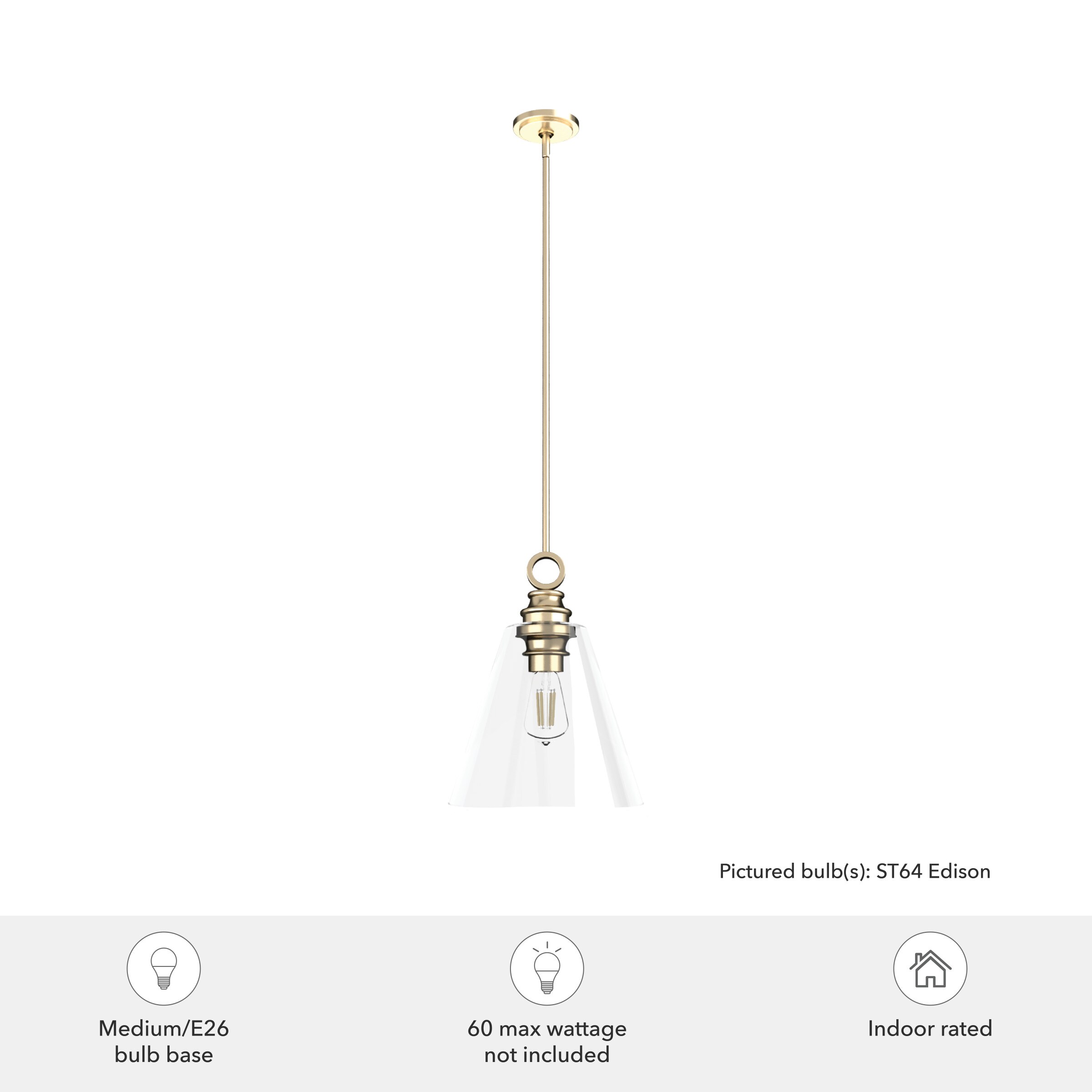Alturas Gold Large Glass LED Pendant Light