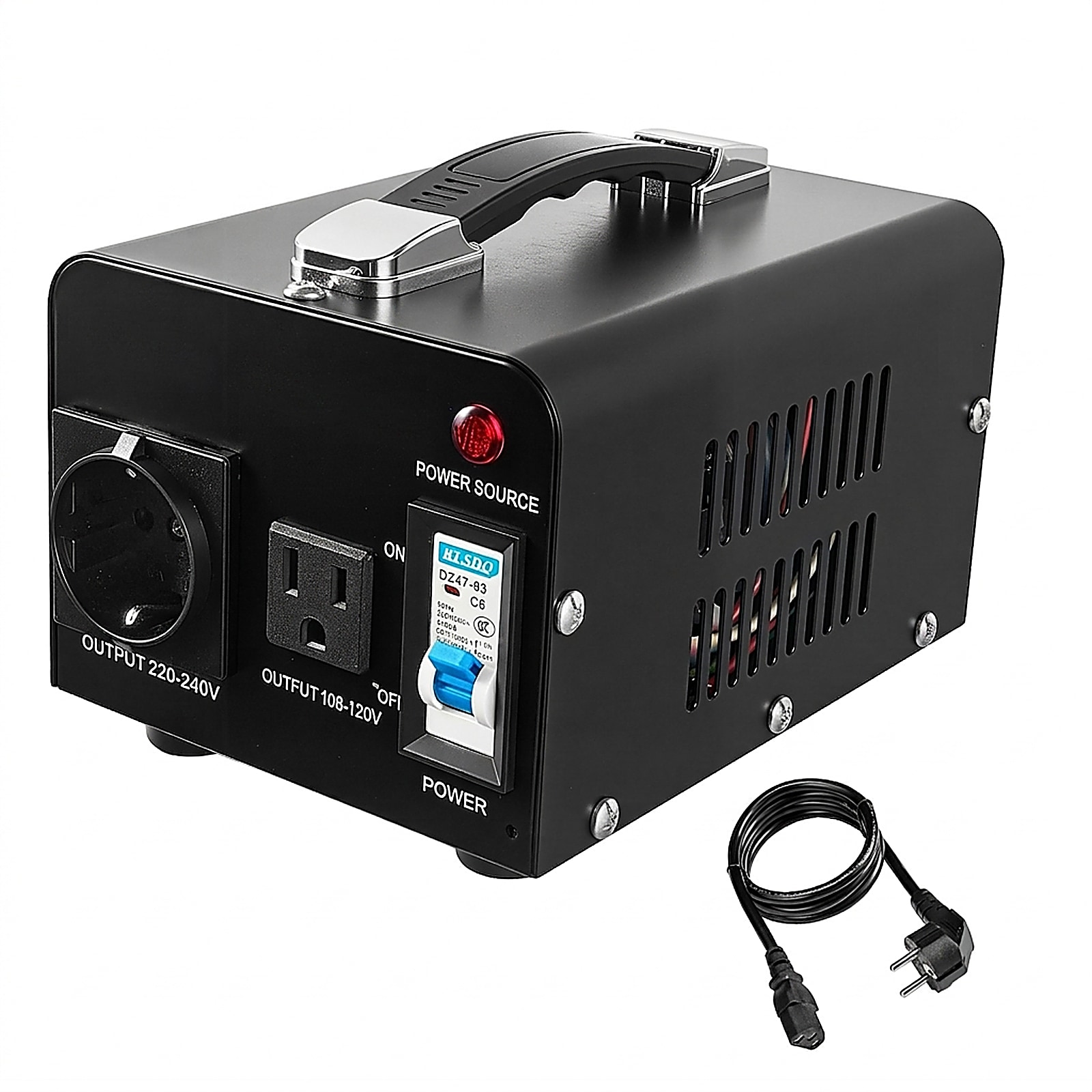 GIVIMO 500-VA Step Up and Down Voltage Converter Transformer with US and EU Outlets 110V to 220V