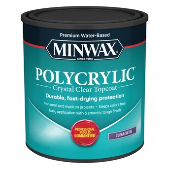 Minwax Polycrylic Clear Satin Water-Based Polyurethane (1-Quart ...