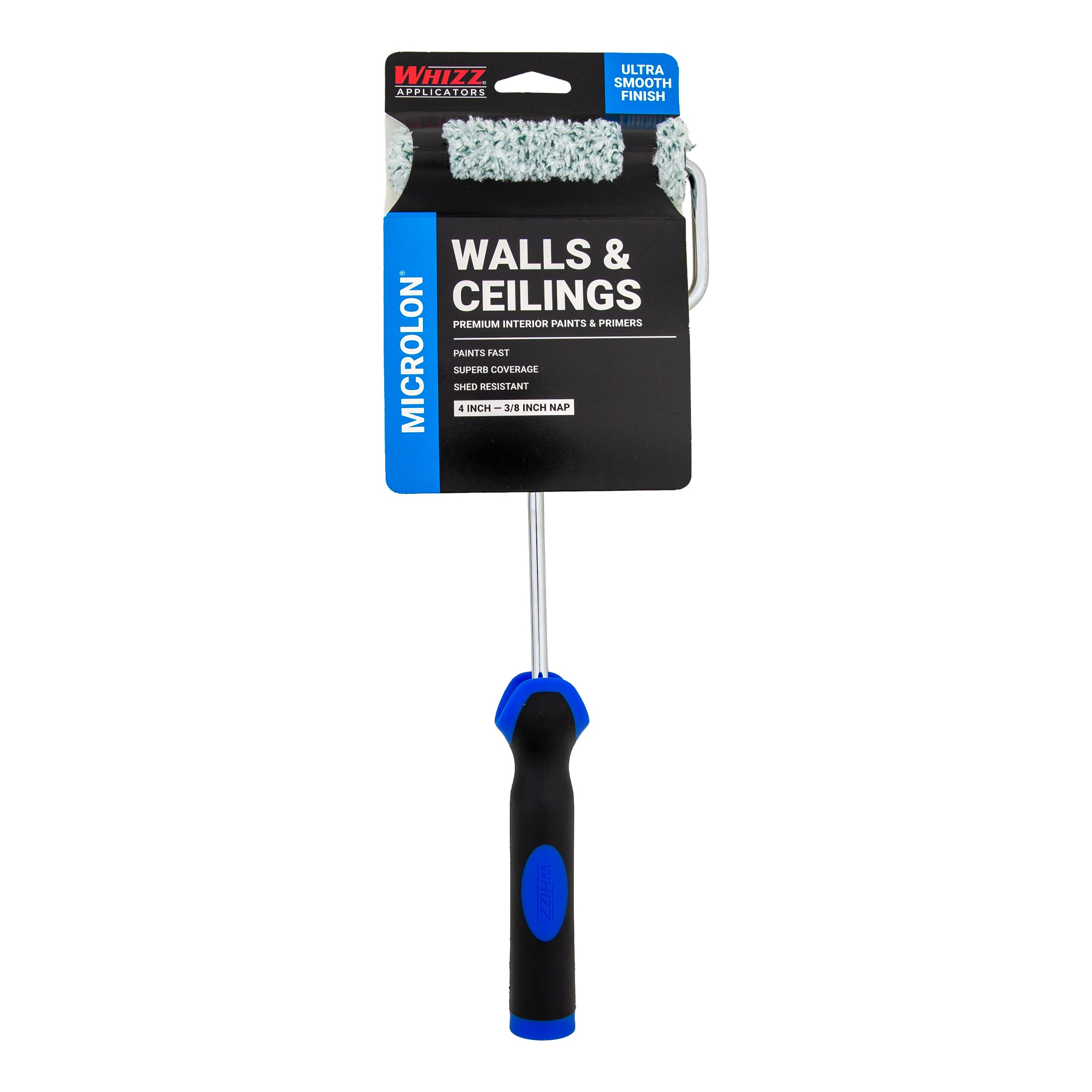 WHIZZ 96544 4-in x 3/8-in Nap MICROLON Ceilings and Walls Synthetic blend Mini Paint Roller