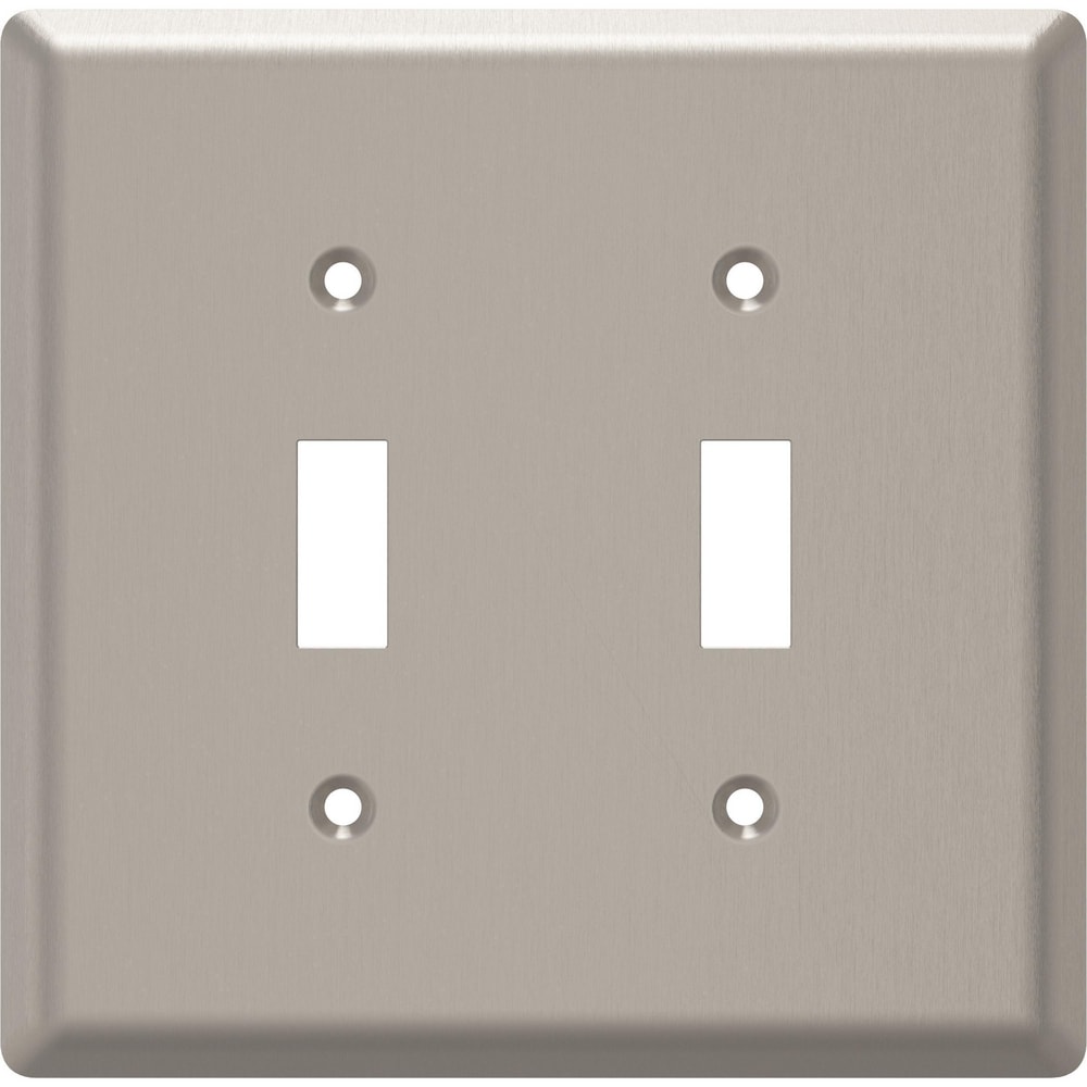 * Style Selections Double Wall Plate Stamped Satin Nickel 0127963 W10252-SN-CP 