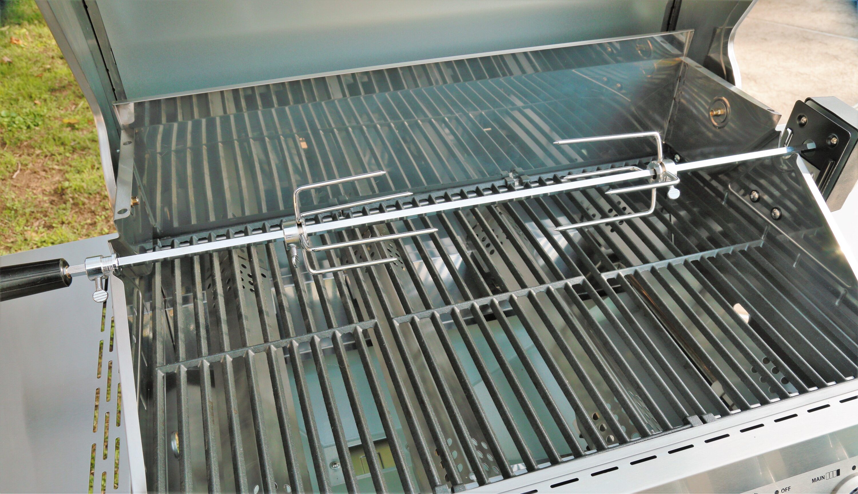 Monument Stainless Steel 35" Rotisserie Kit with Electric Motor