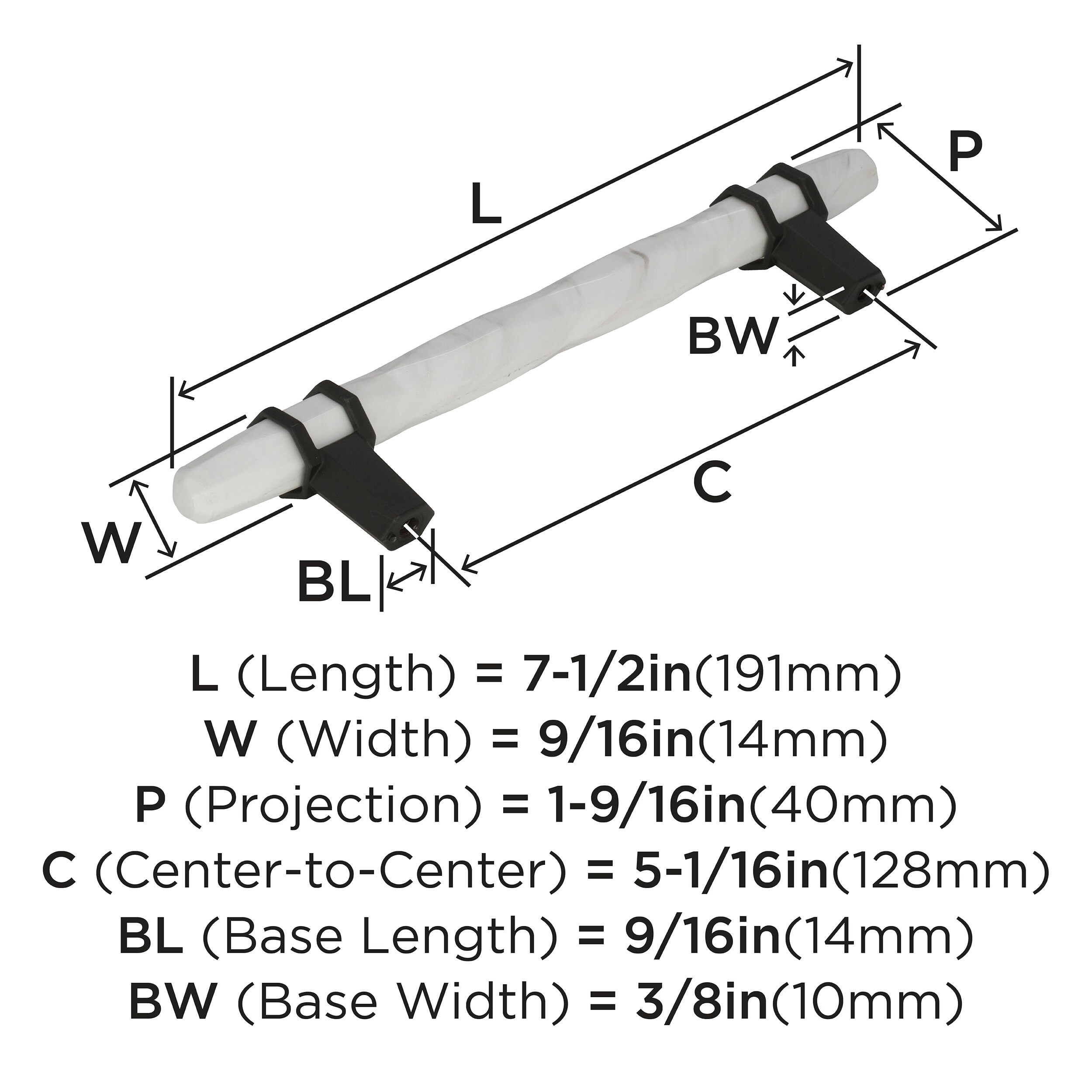 Amerock BP36649MWBBR Cabinet-Pulls - View #4
