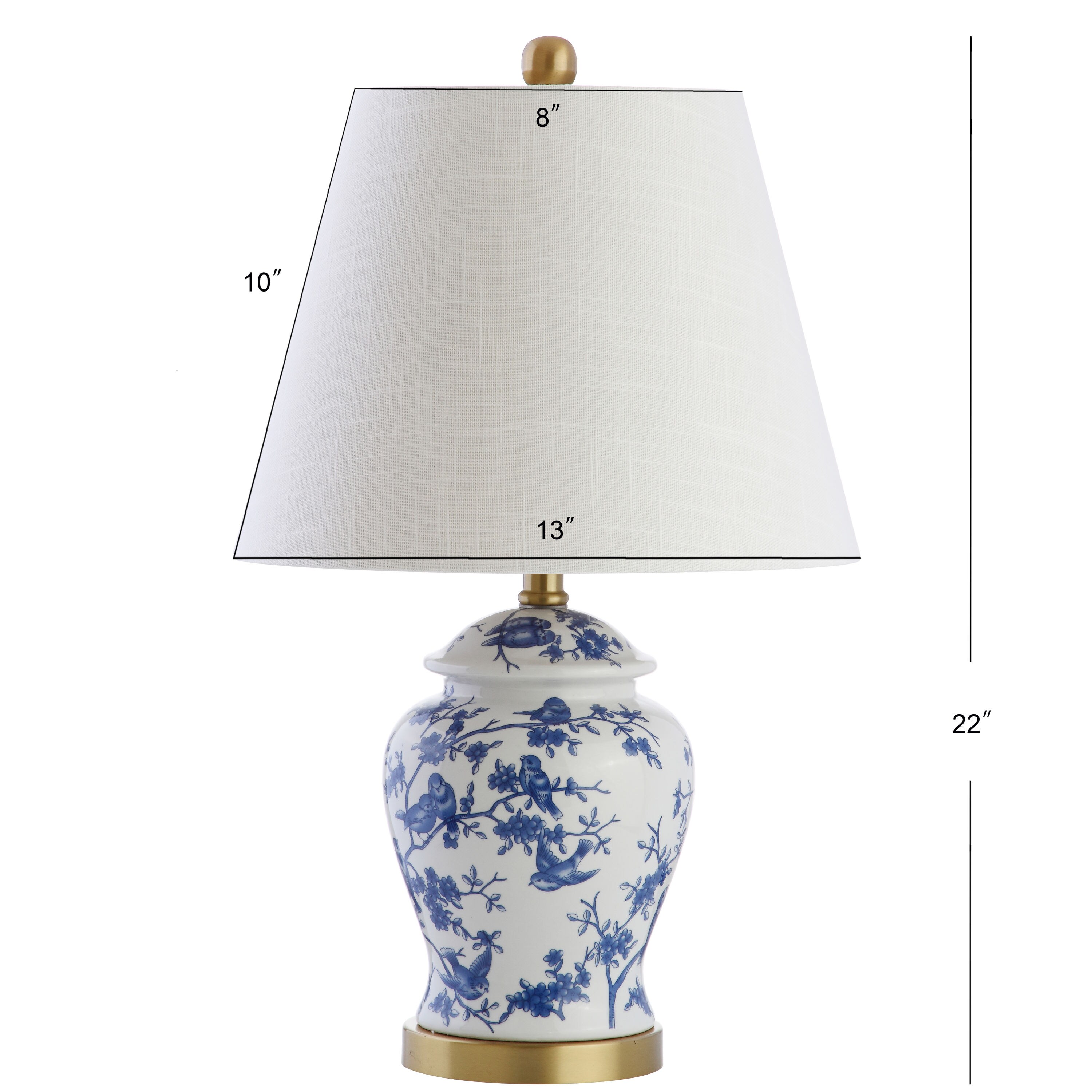 JONATHAN  Y Penelope Chinoiserie Classic 22-in Blue/White LED Rotary socket Table Lamp with Linen Shade