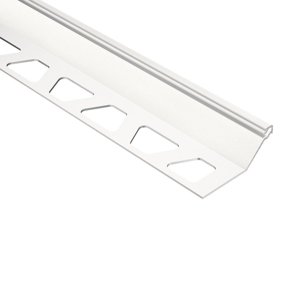 Schluter Systems FSQ150MBW Finec-SQ 0.563-in W x 98.5-in L Matte white textured color-coated aluminum Aluminum Square edge Tile Edge Trim