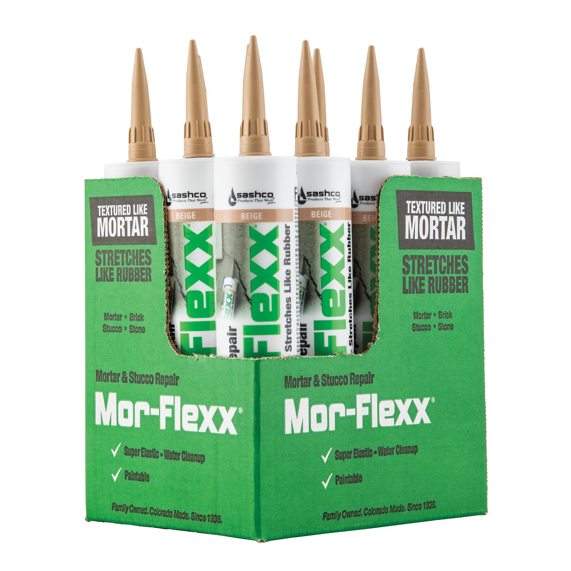 Sashco  Mor-Flexx Mortar Caulk 10.5 fl oz Cartridge Beige 12-Pack