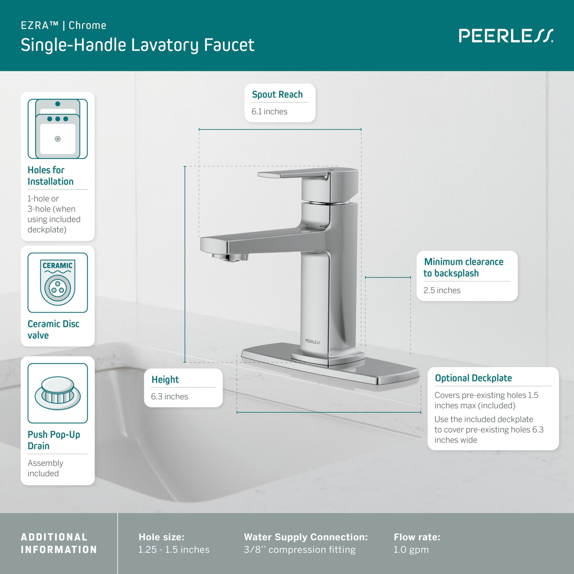 Peerless P1571LF Lavatory-Faucets - View #3