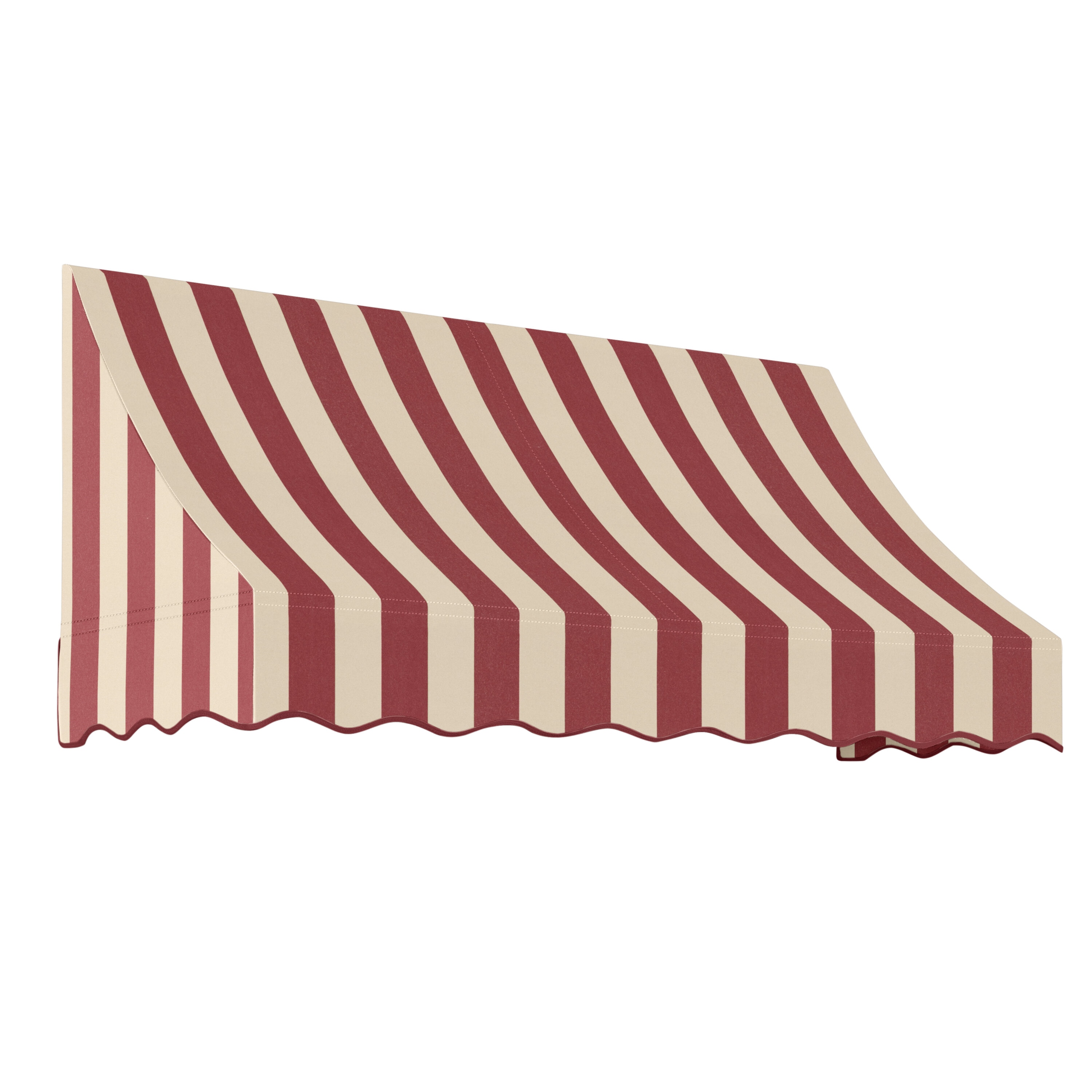 Awntech NT22-L-6BT Nantucket 76.5-in Wide x 24-in Projection x 31-in Height Fabric Burgundy/Tan Stripe Striped Fixed Window/Door Awning