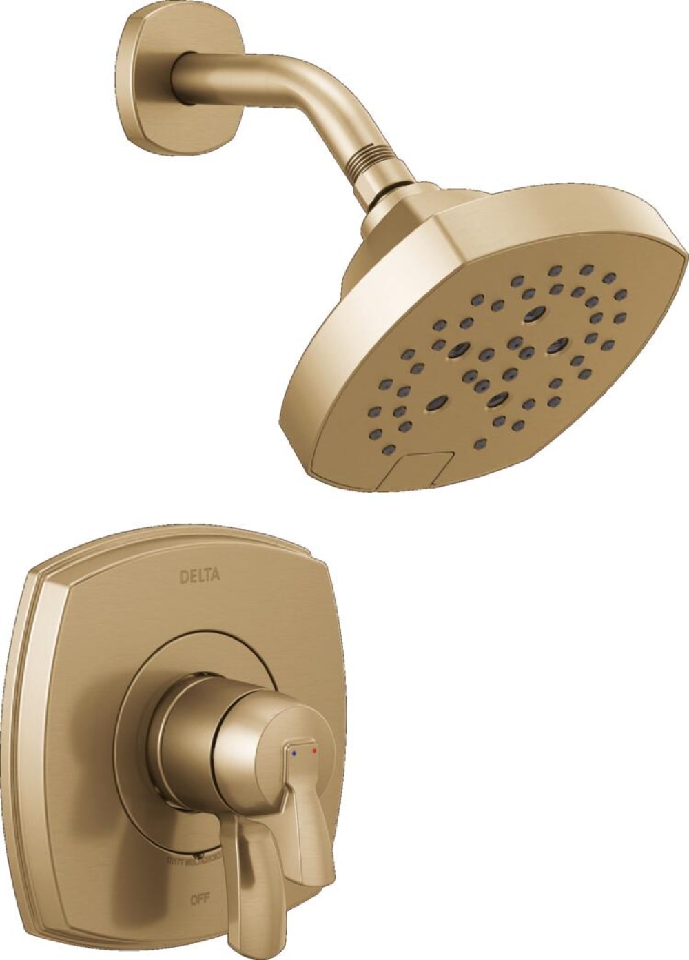 Delta T17276-CZ-PR Stryke Lumicoat Champagne Bronze 1-handle Multi-function 7.0-Inches Round Shower Faucet