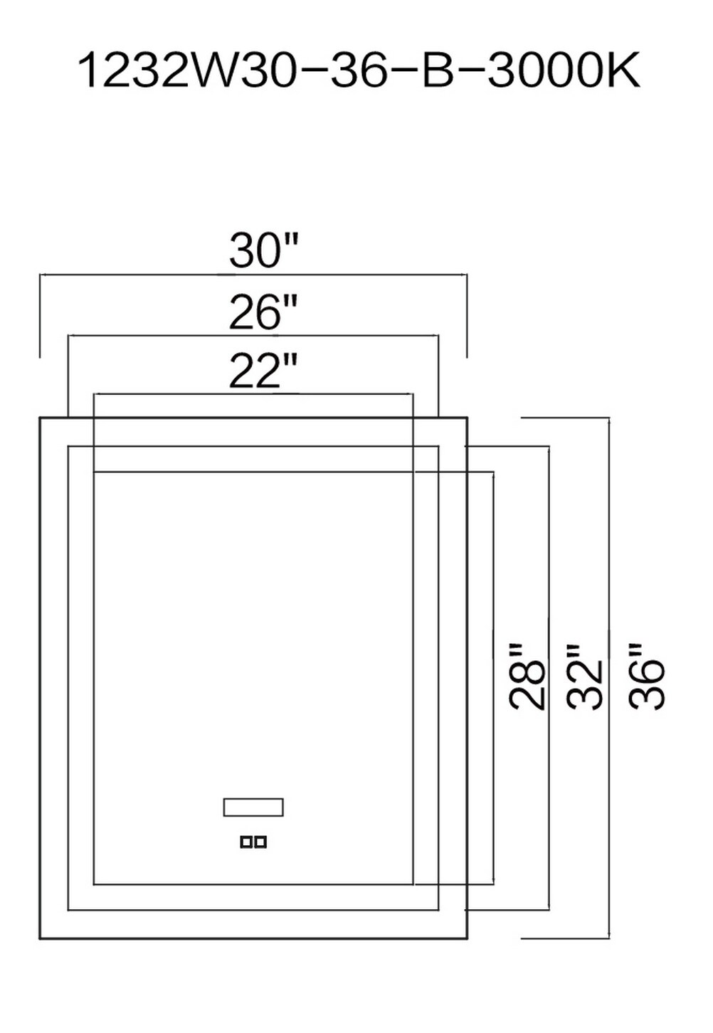 CWI Lighting 1232W30-36-B-3000K Decor-Mirrors - View #2