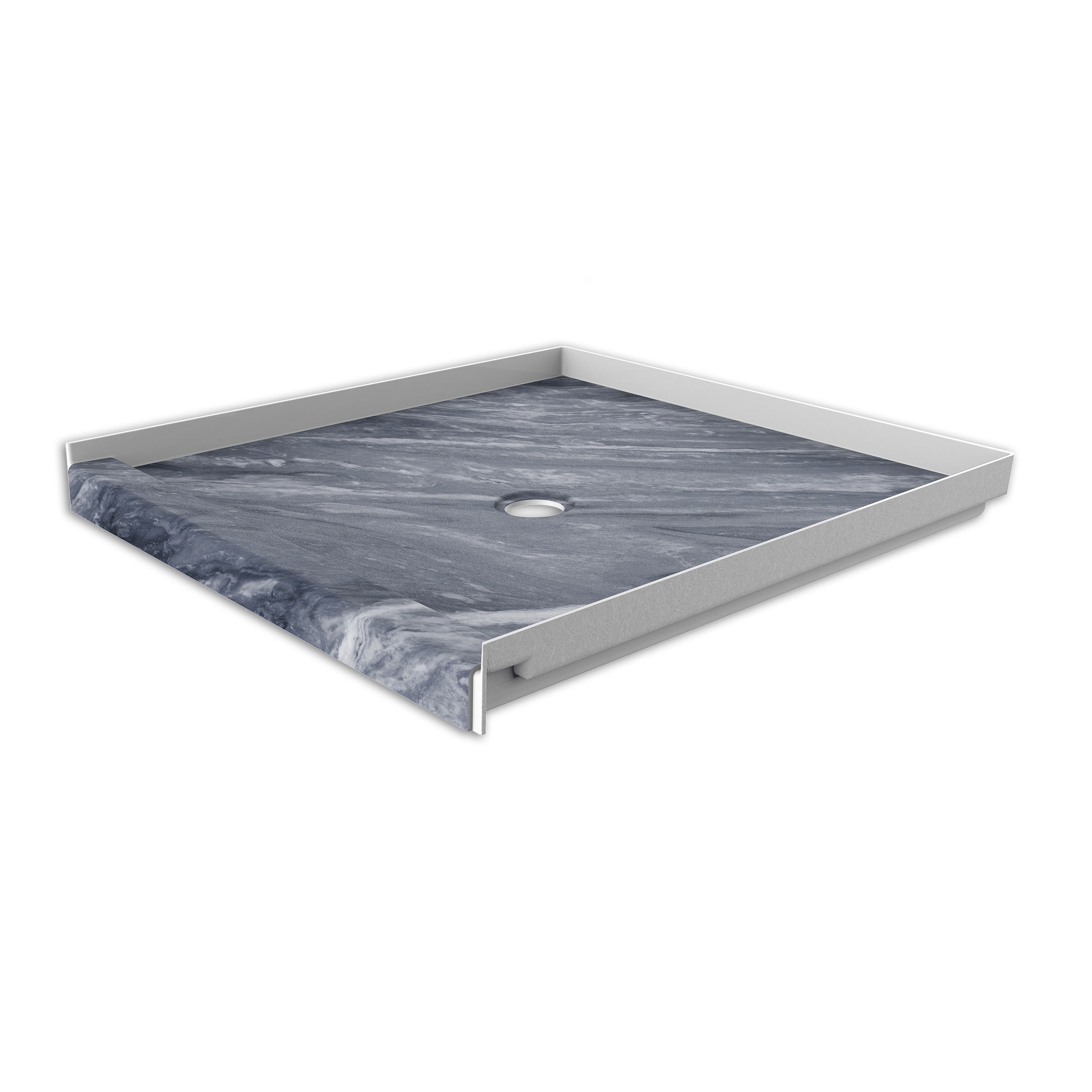 FlexStone FLXSBC3636BM 36-in W x 36-in L Beaumont Single Threshold Square Shower pan base with 2.625-in H Threshold (Center Drain)
