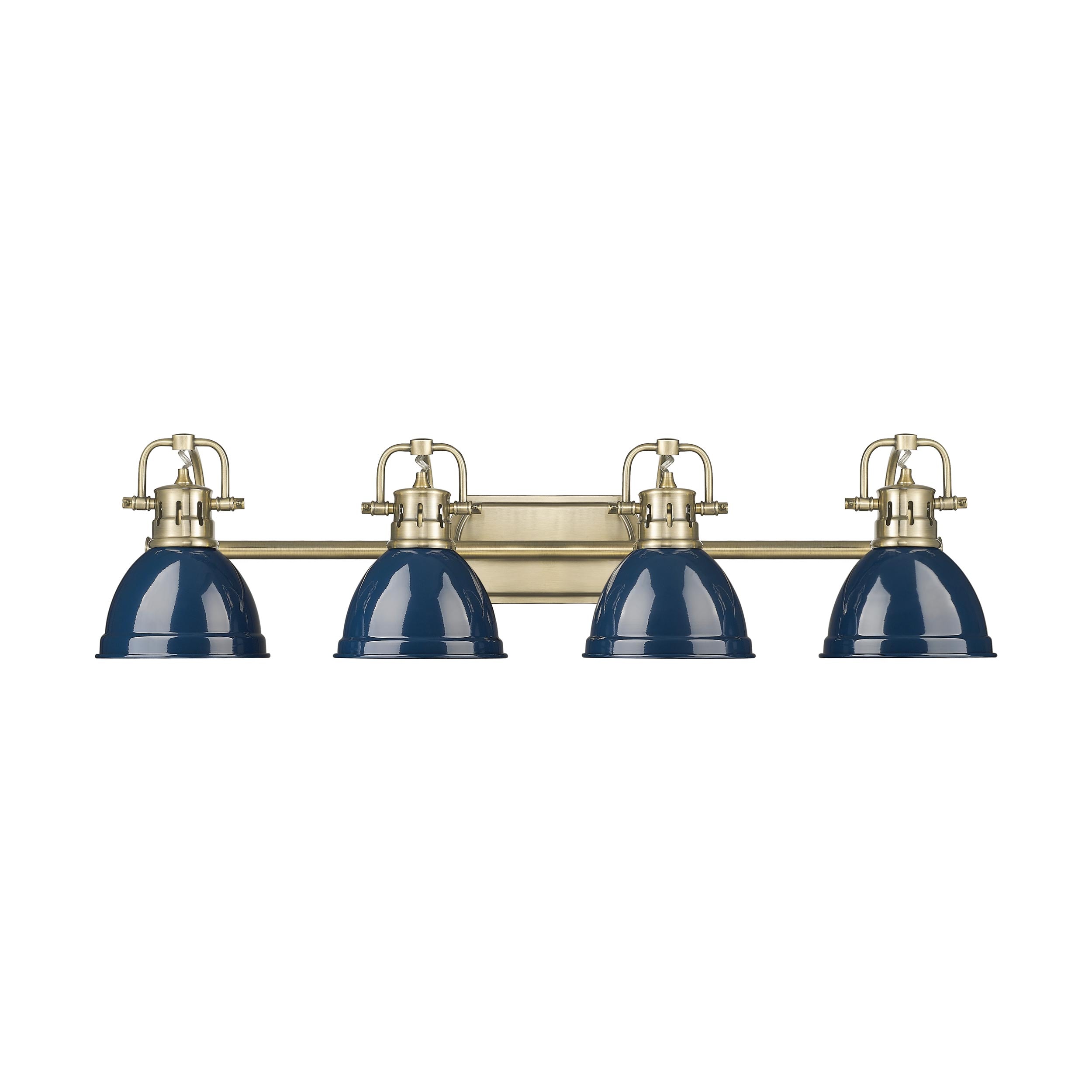 Golden Lighting 3602-BA4 AB-NVY Duncan 8.25-in 4 -Light Gold Transitional Vanity light