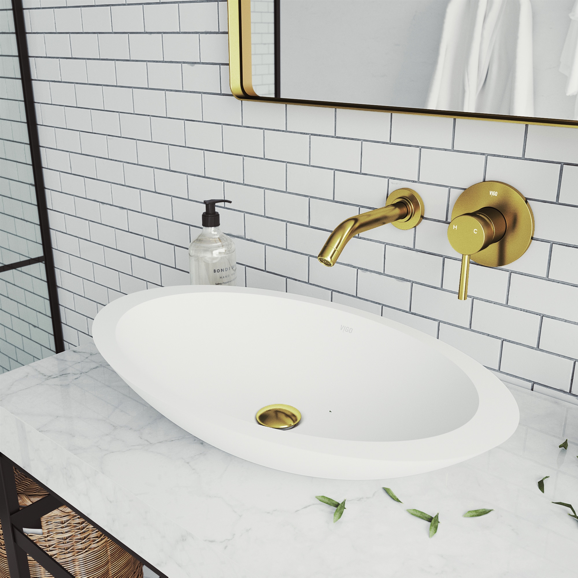 Elegantly Minimalistic Olus Wall Mount Bathroom Faucet in Antique Bronze