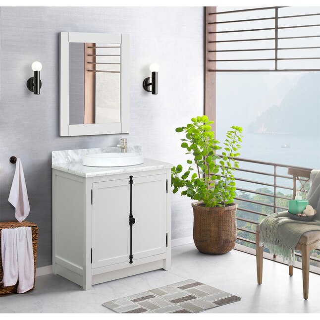 Bellaterra Home LV0100-GA Single Vanity- Cab only 30-in Glacier As Bellaterra Home LV0100-GA Single Vanity- Cab only 30-in Glacier As