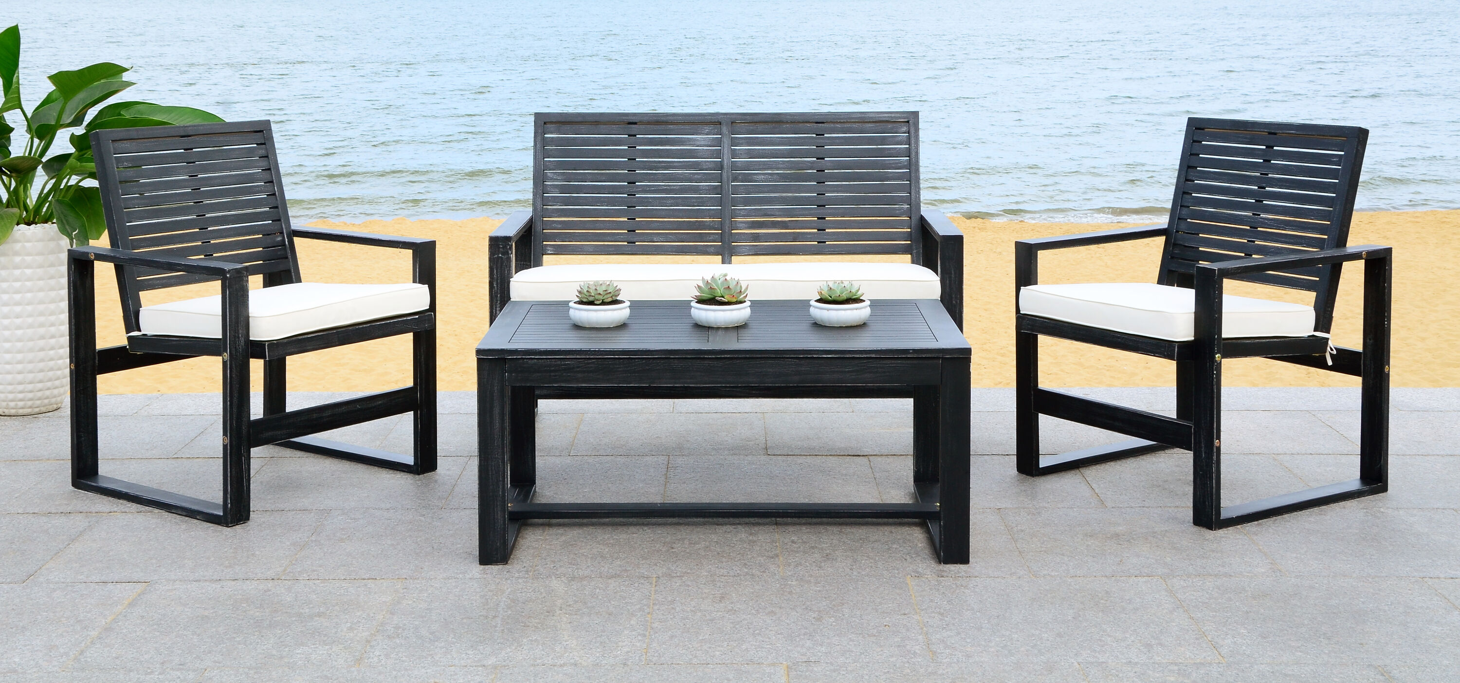 Safavieh FOX6007E Patio-Conversation-Sets - View #7