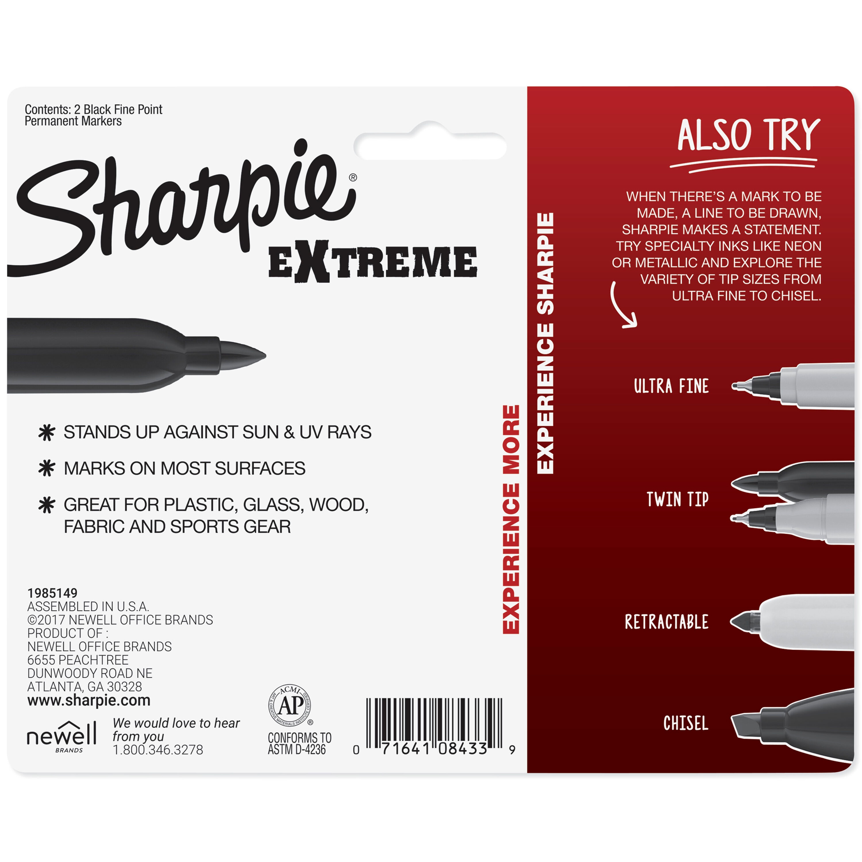 Sharpie Permanent Markers, Fine Point, Black Ink (4-Pack)