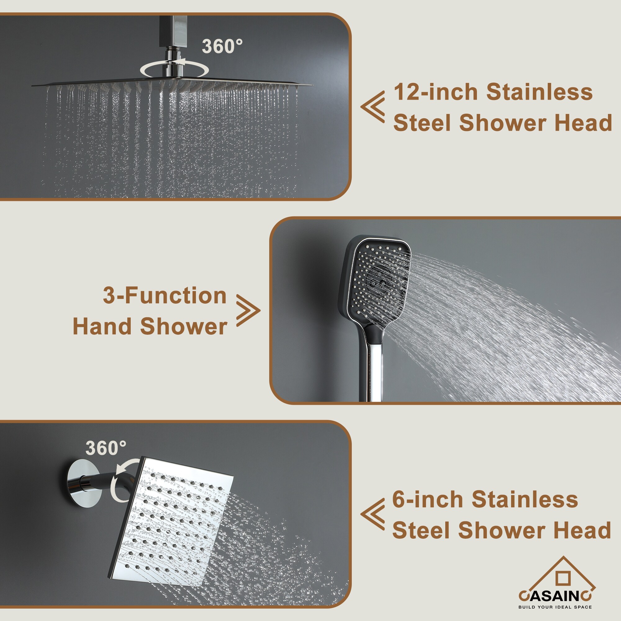 CASAINC TC15-VB Showerhead-Bar-Panels - View #6