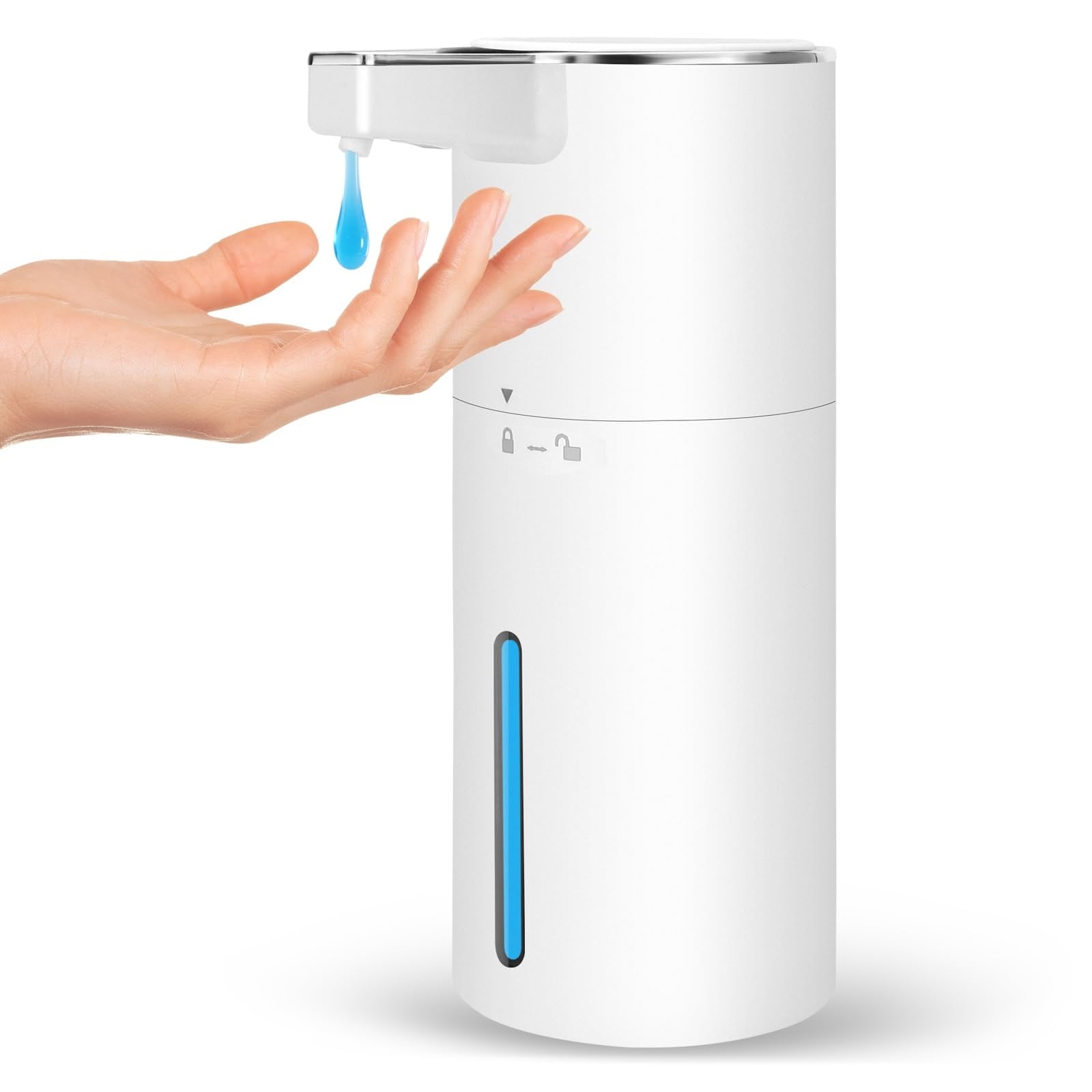 Phyfalip  Automatic Soap Dispenser Touchless 400ml Wall Mount or Countertop Electric Hand Soap Dispenser with Smart Display for Kitchen Bathroom