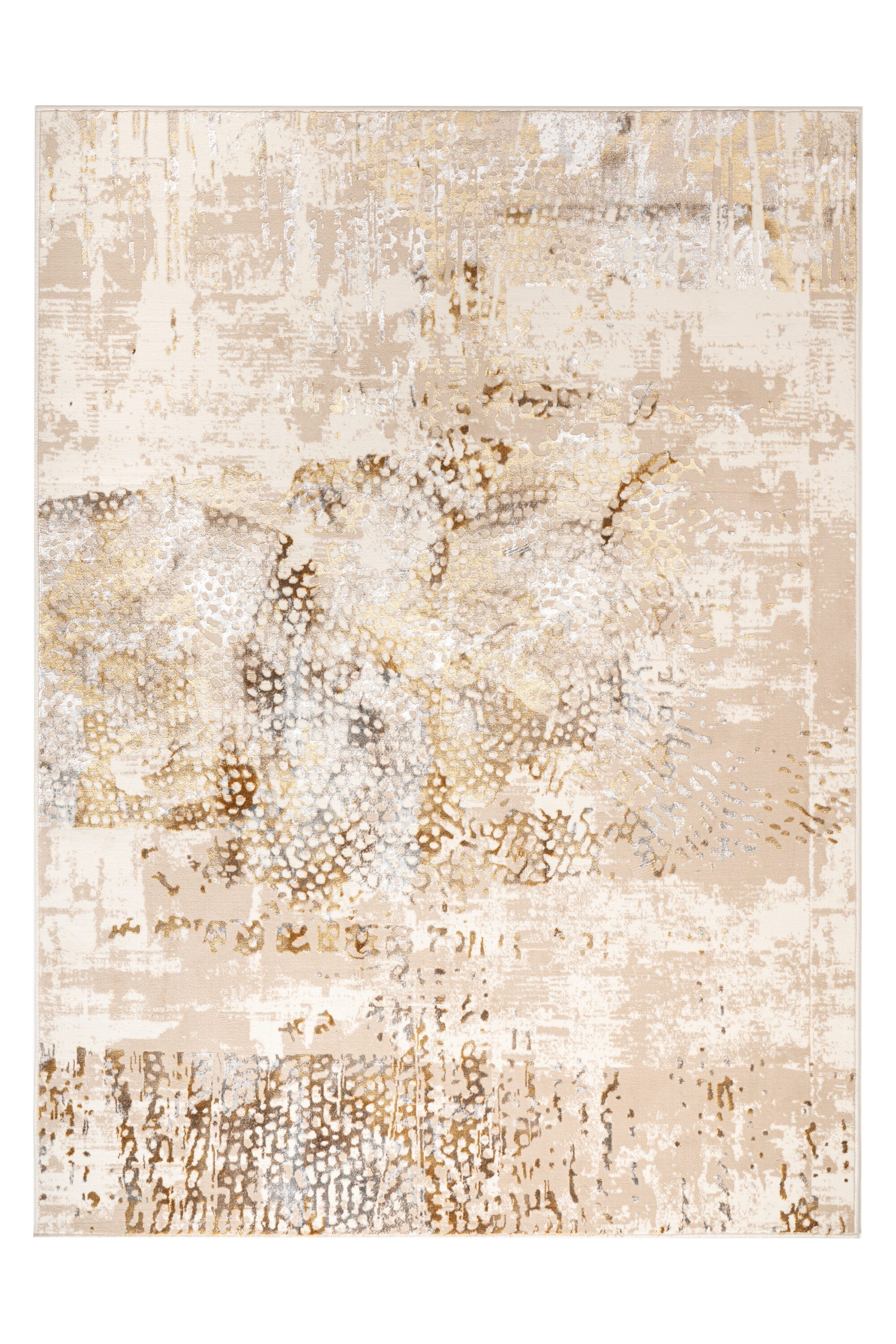 MDA Rugs London 5 X 7 (ft) Cream and Brown Indoor Abstract Area Rug in