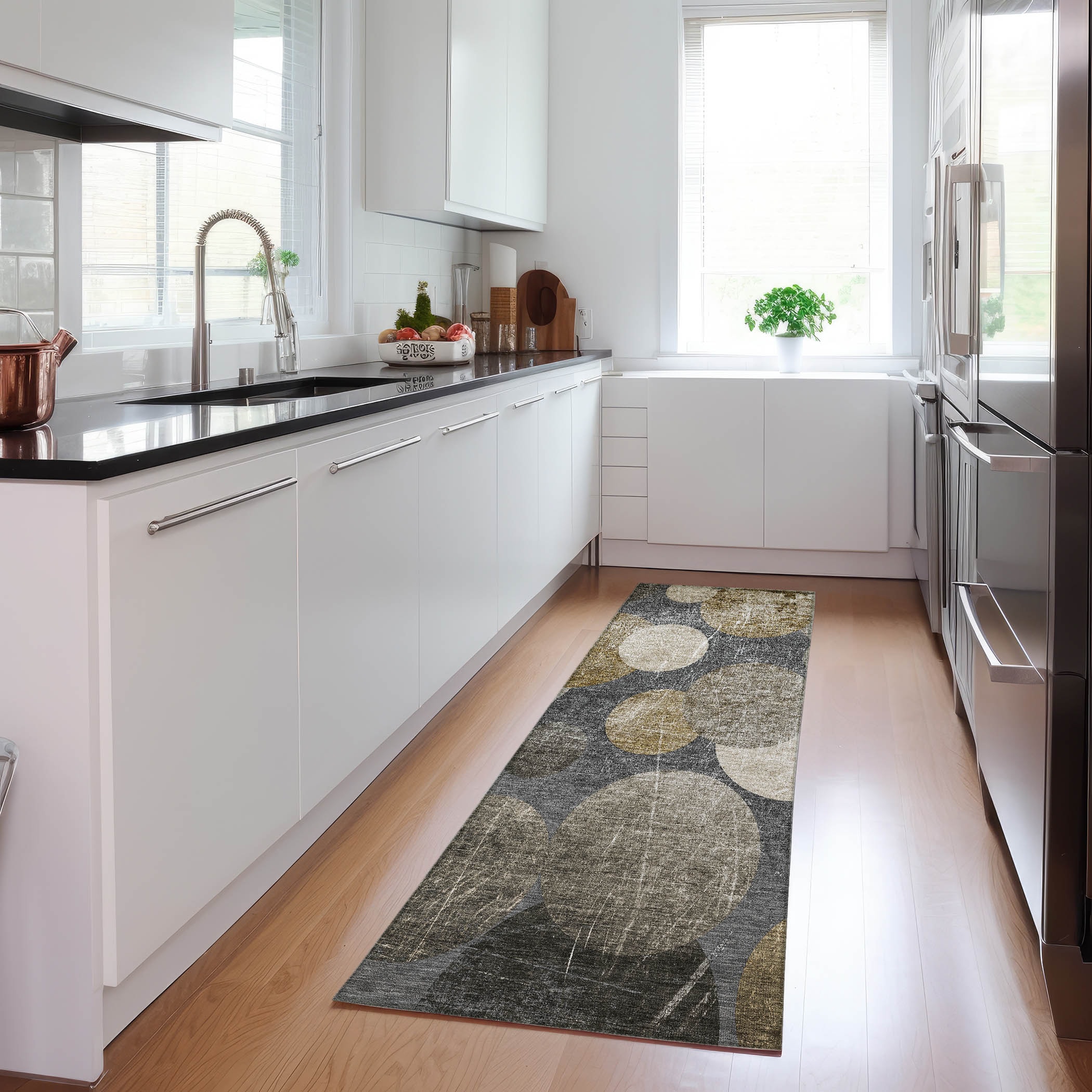 Addison Rugs ACN556BR2X8 Chantille ACN556BR 2 x 7 (ft) Polyester Brown Rectangular Indoor/Outdoor Abstract Machine washable Area rug