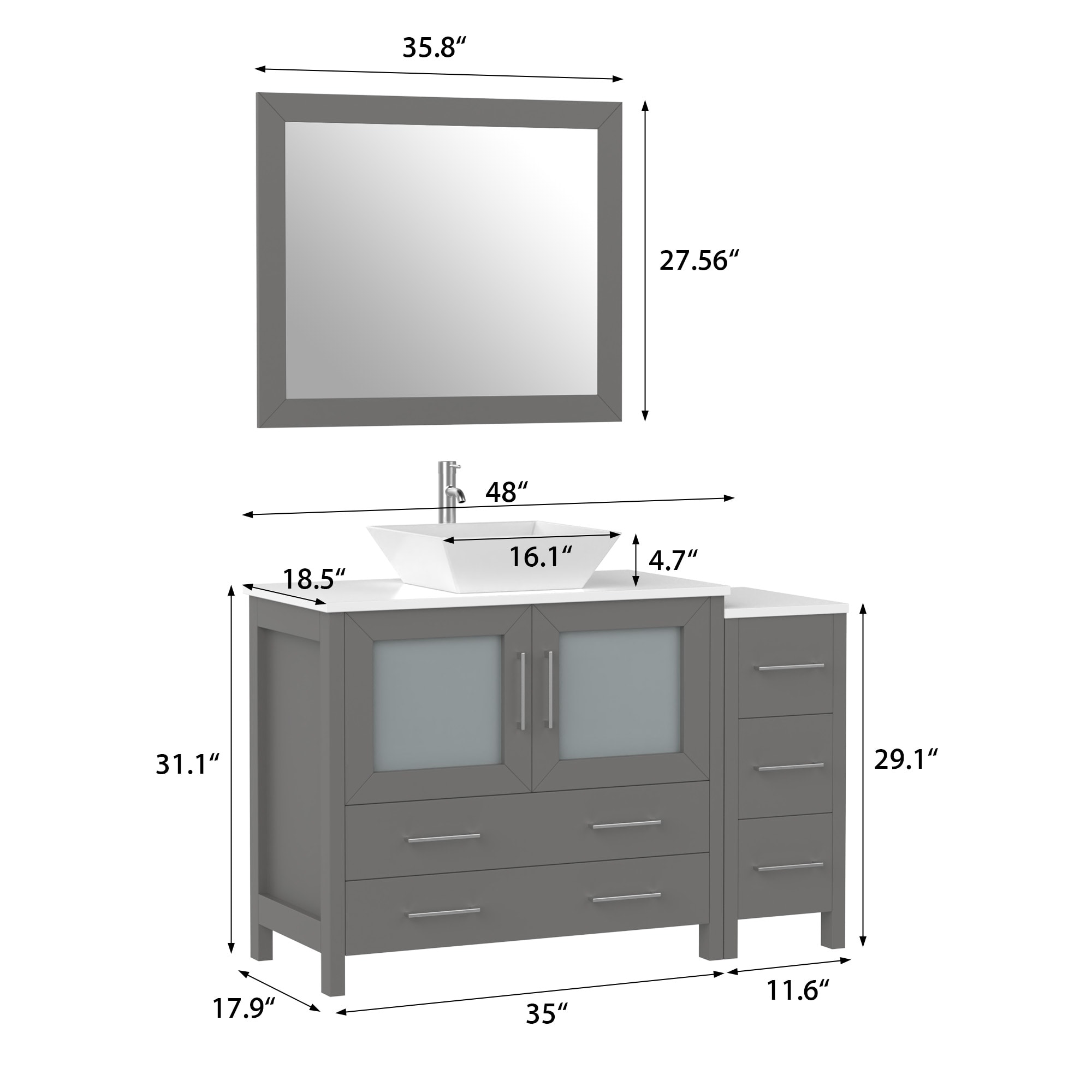 Vanity Art VA3136-48G Bath-Vanity-Combo - View #10
