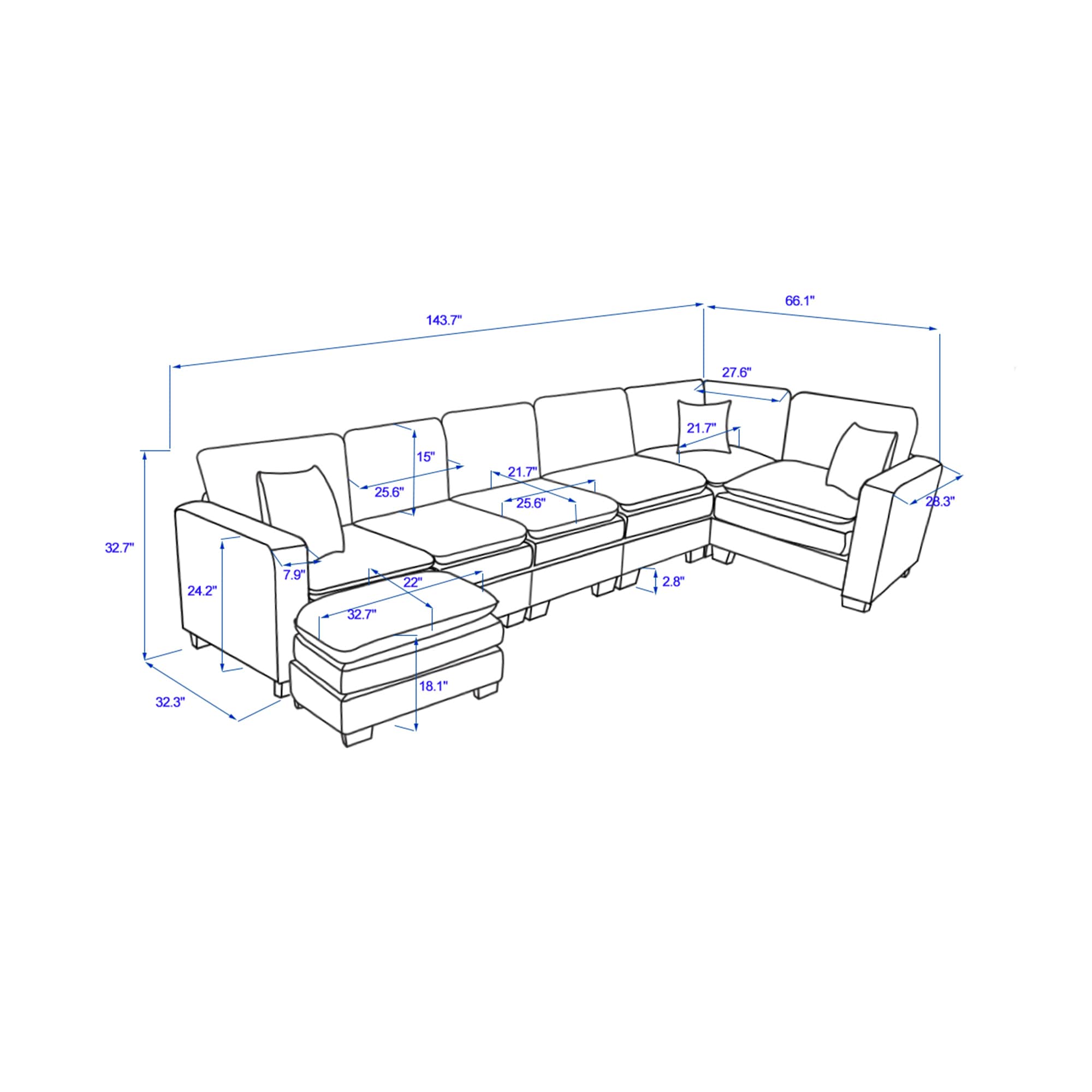 SINOFURN SYA020363GY Sofas-Loveseats - View #12