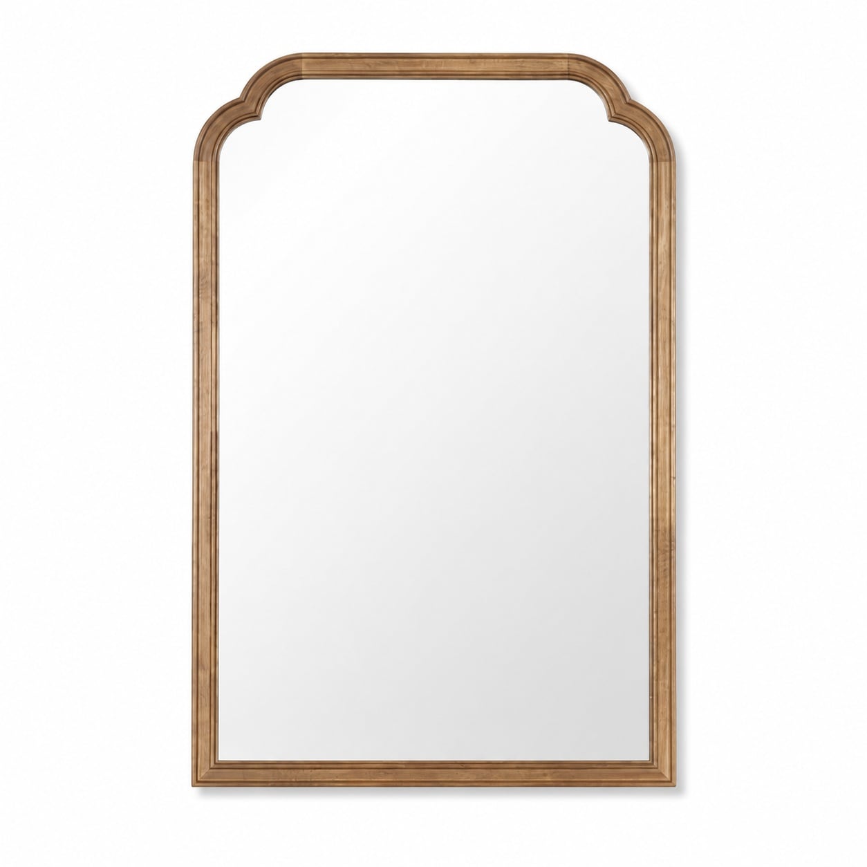 Aoibox  24 in W x 36 in H Rustic Wood Framed Decorative Wall Mirror Solid Wood Frame Shatterproof Glass Honey