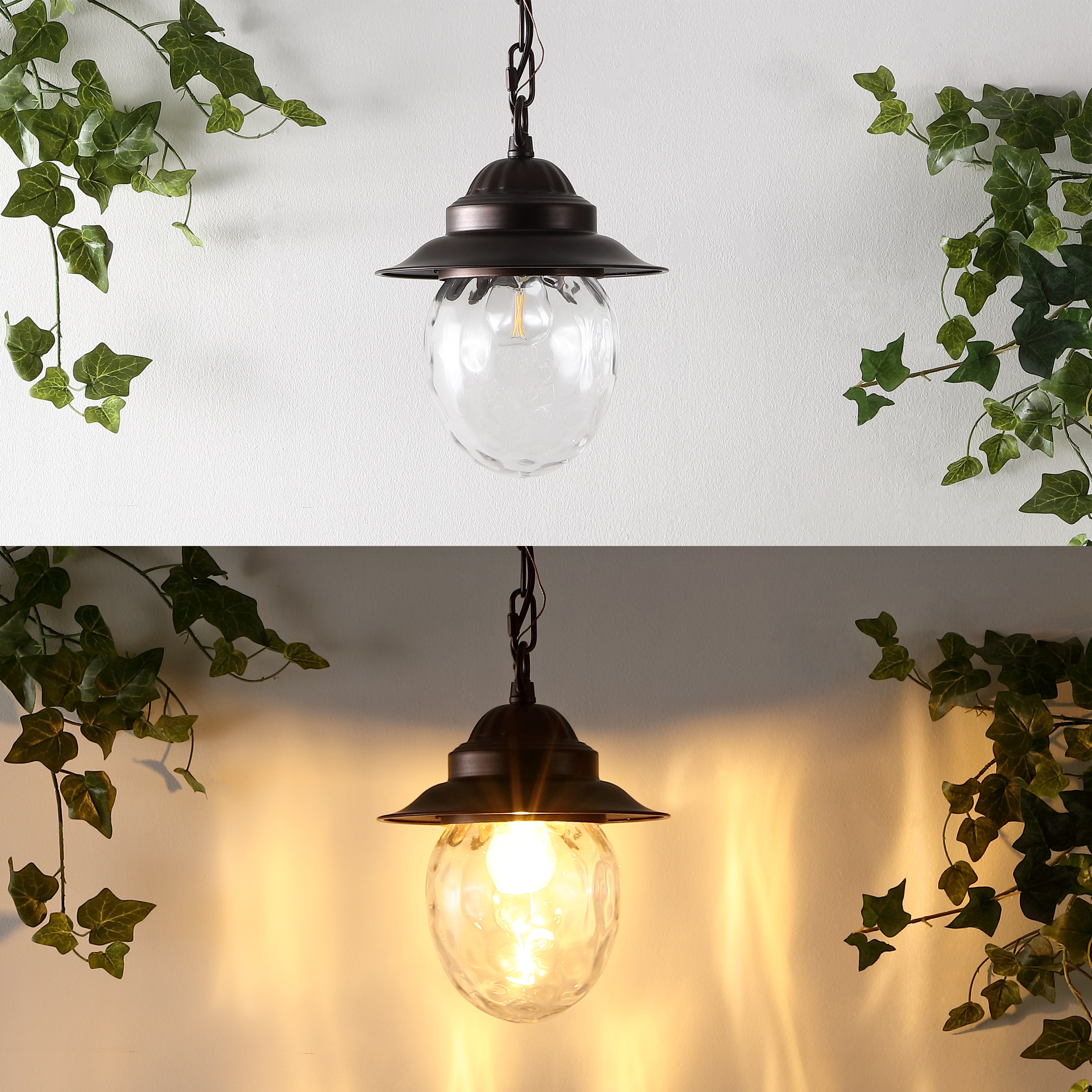 Manteo 8.25" Oil-Rubbed Bronze Glass LED Pendant Light