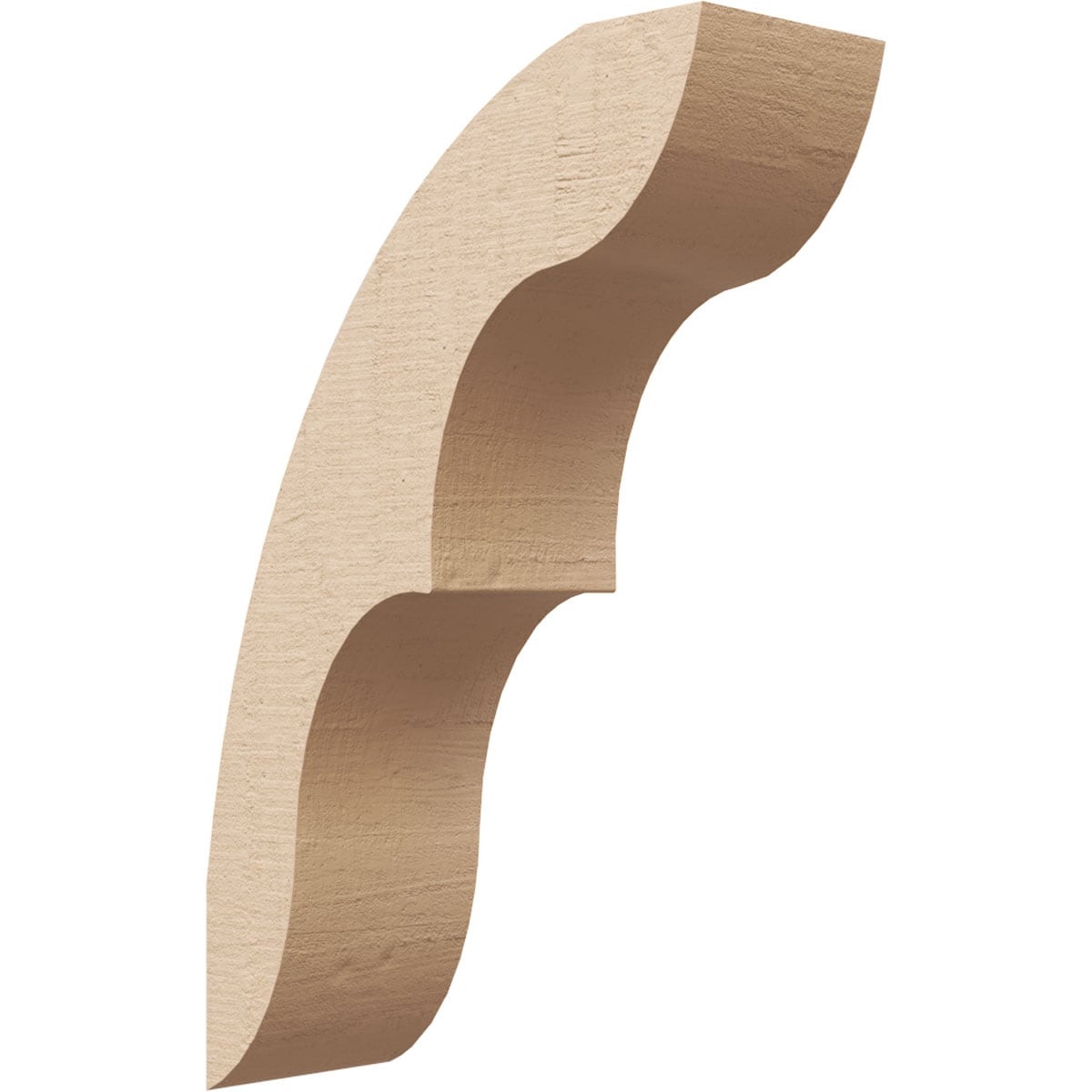Ekena Millwork BRCUR03X08X12OZKRCPR 3-in x 12-in x 8-in Primed Urethane Ozark Rough Cedar Woodgrain TimberThane Knee Brace