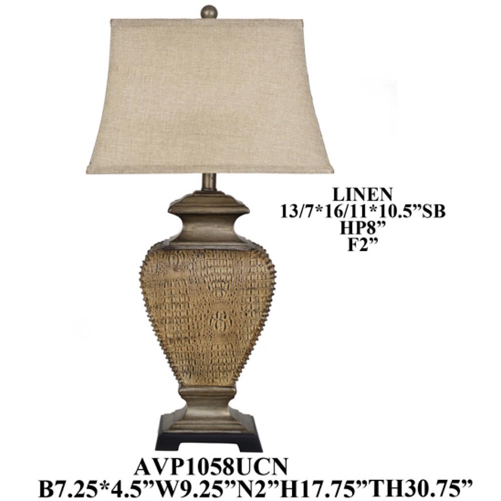 Crestview Collection Crestview Brown 3 Way Table Lamp With Linen Shade At 