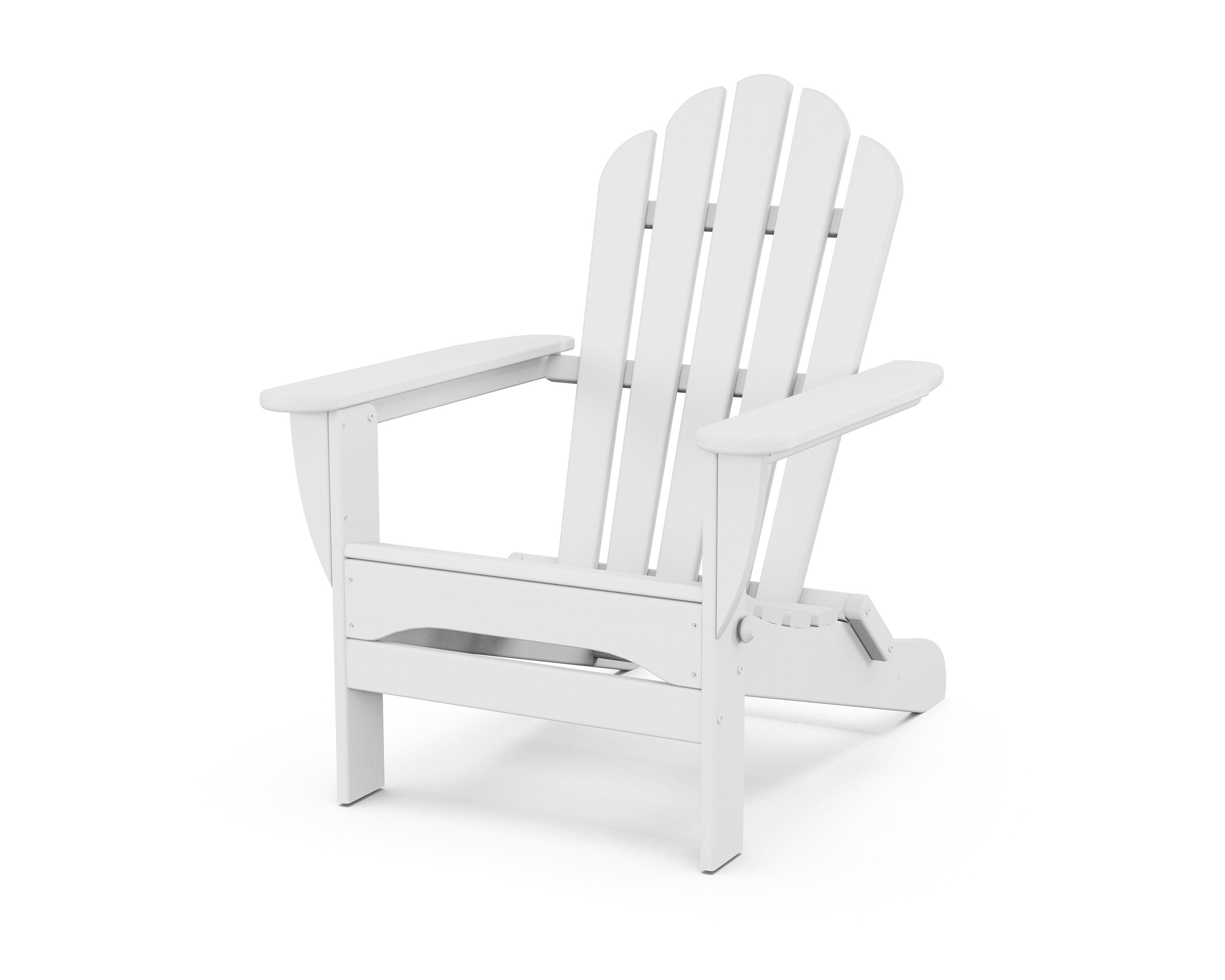 Trex Outdoor Furniture TXAD5034CW Monterey Bay Classic White Plastic Frame Stationary Adirondack Chair with Slat Seat